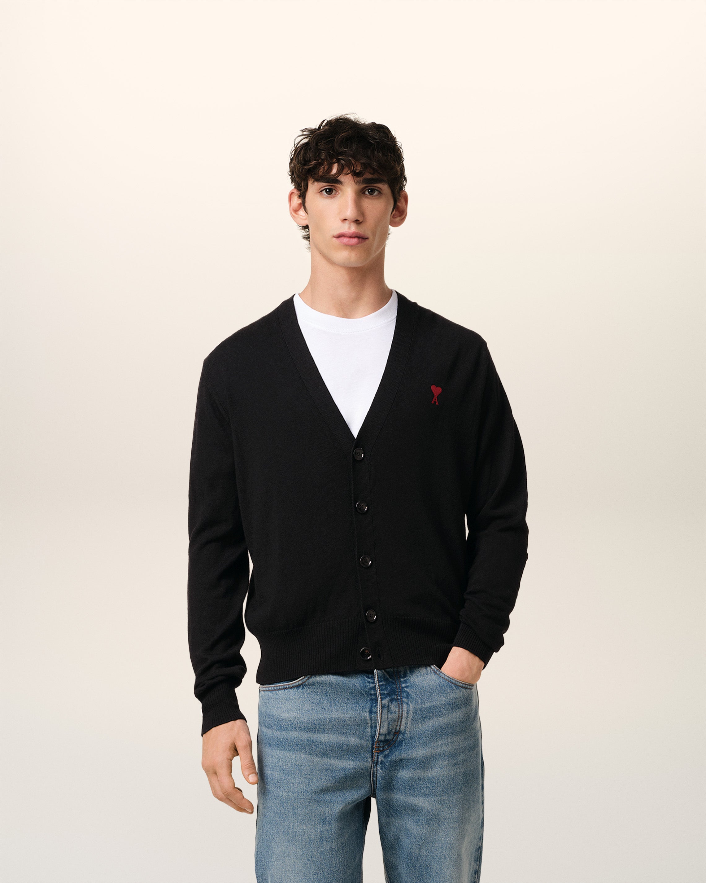Cardigan Noir Ami de Coeur En Laine