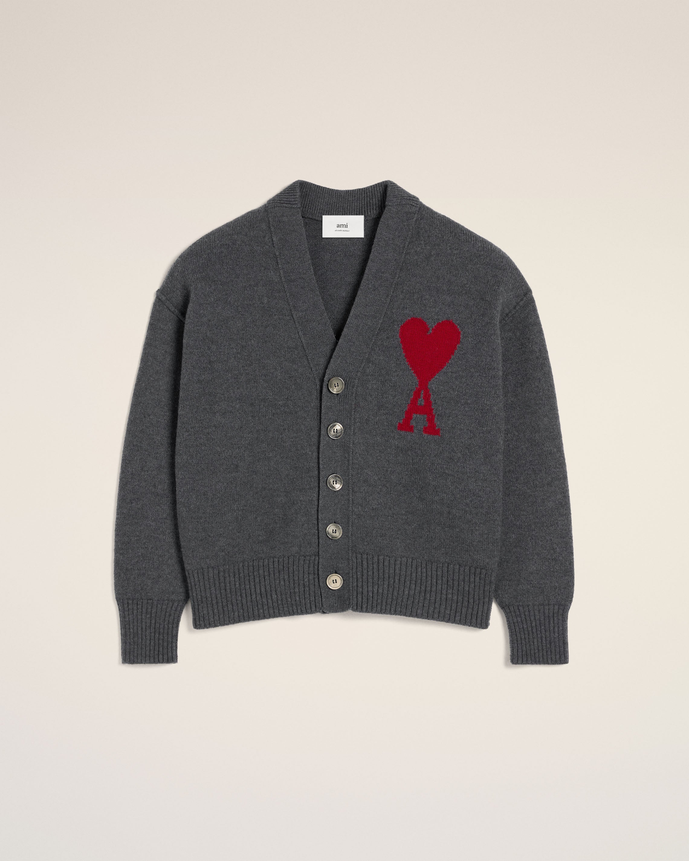 Cardigan Gris Ami de Coeur En Laine
