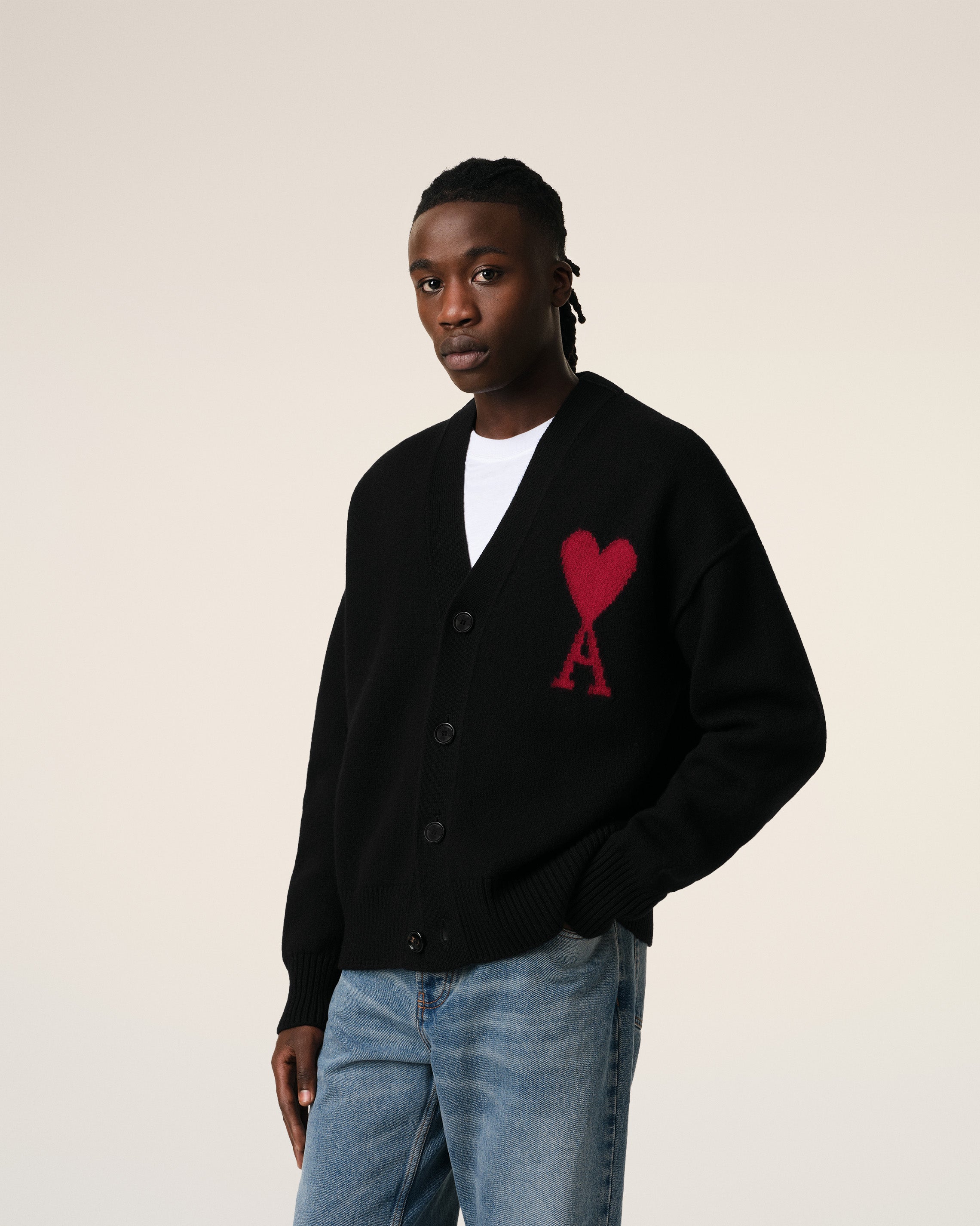 Cardigan Noir Ami de Coeur En Laine