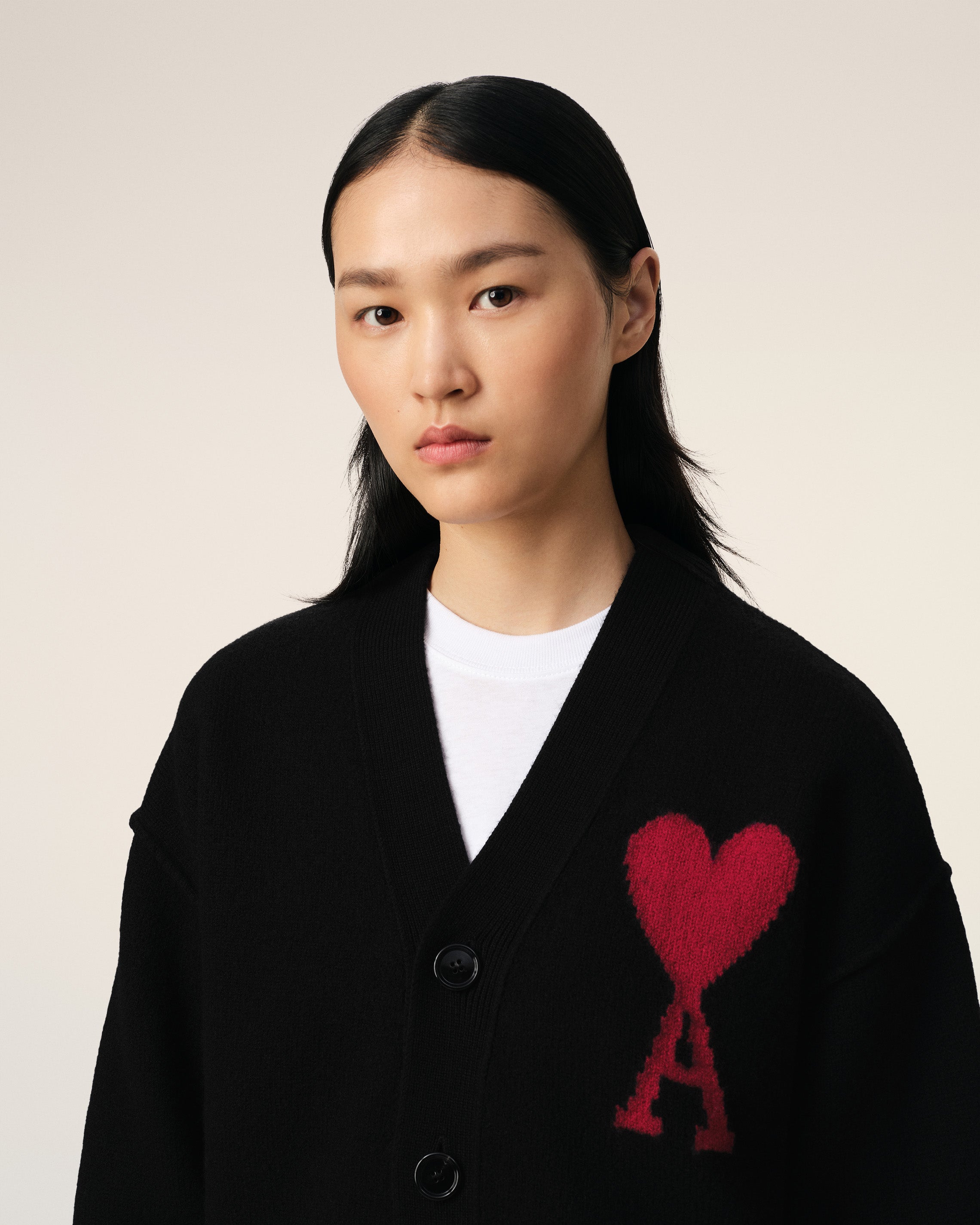 Cardigan Noir Ami de Coeur En Laine