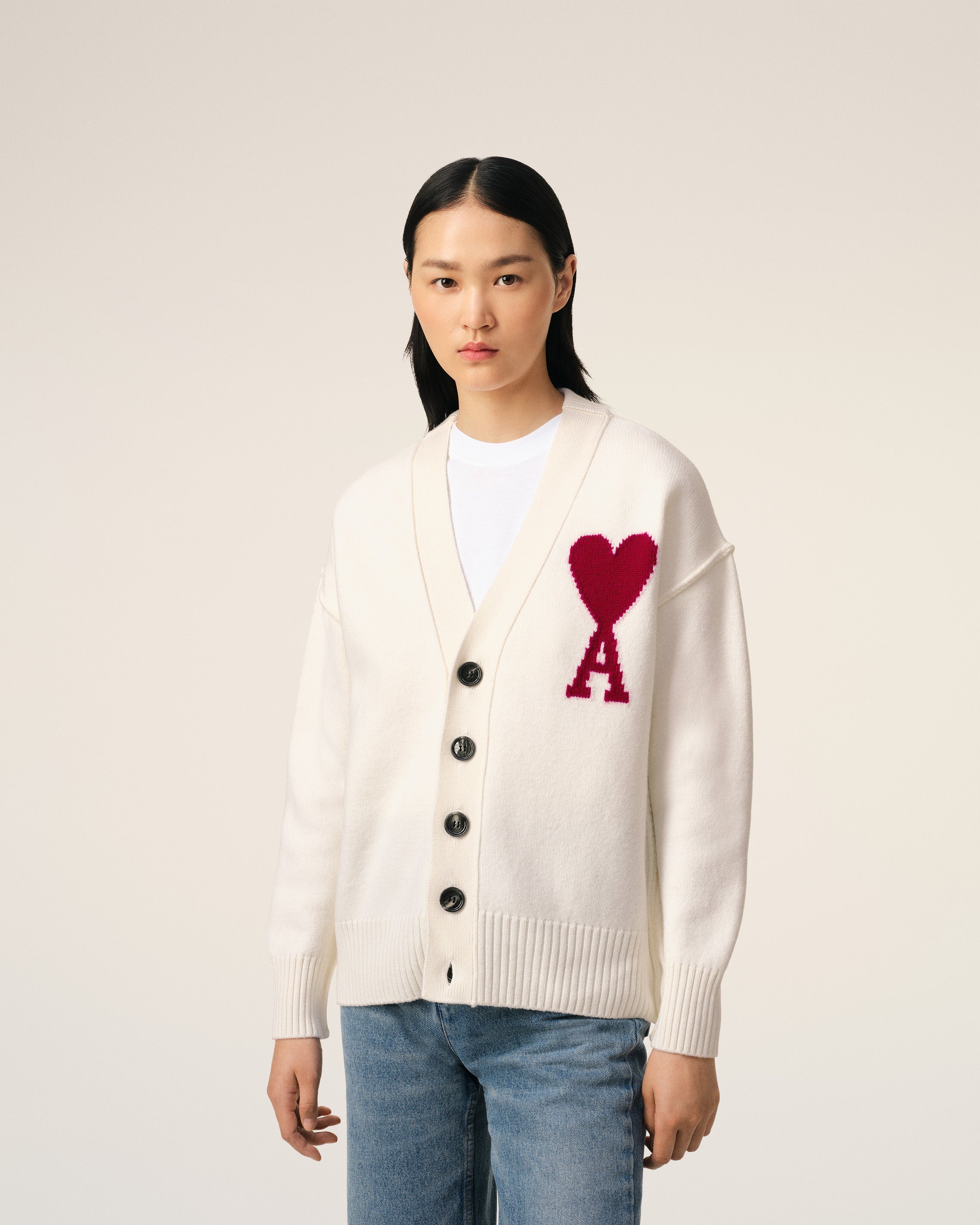 Cardigan Blanc Ami de Coeur En Laine