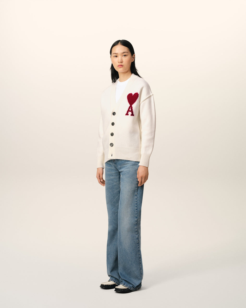 Cardigan Blanc Ami de Coeur En Laine