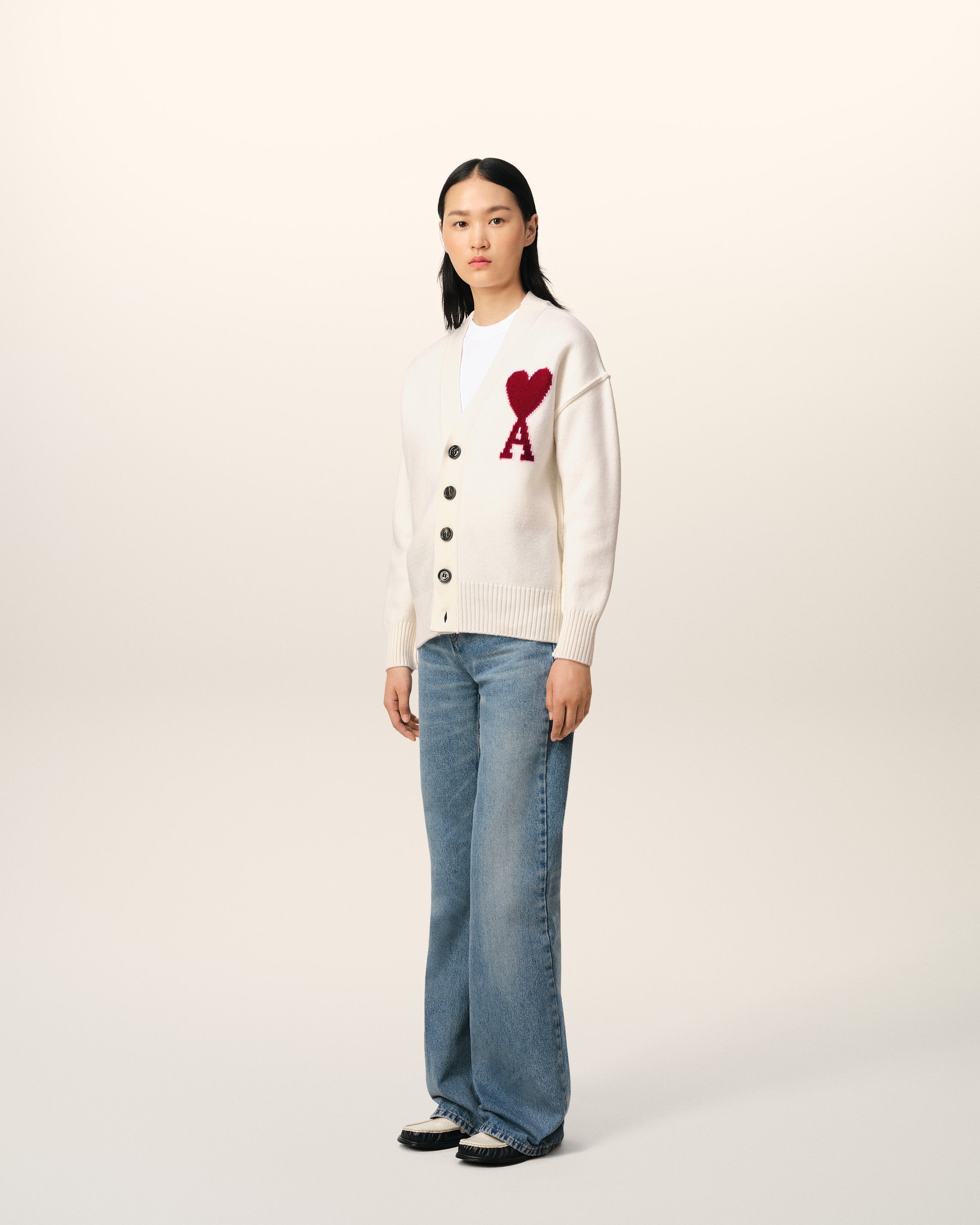 Cardigan Blanc Ami de Coeur En Laine