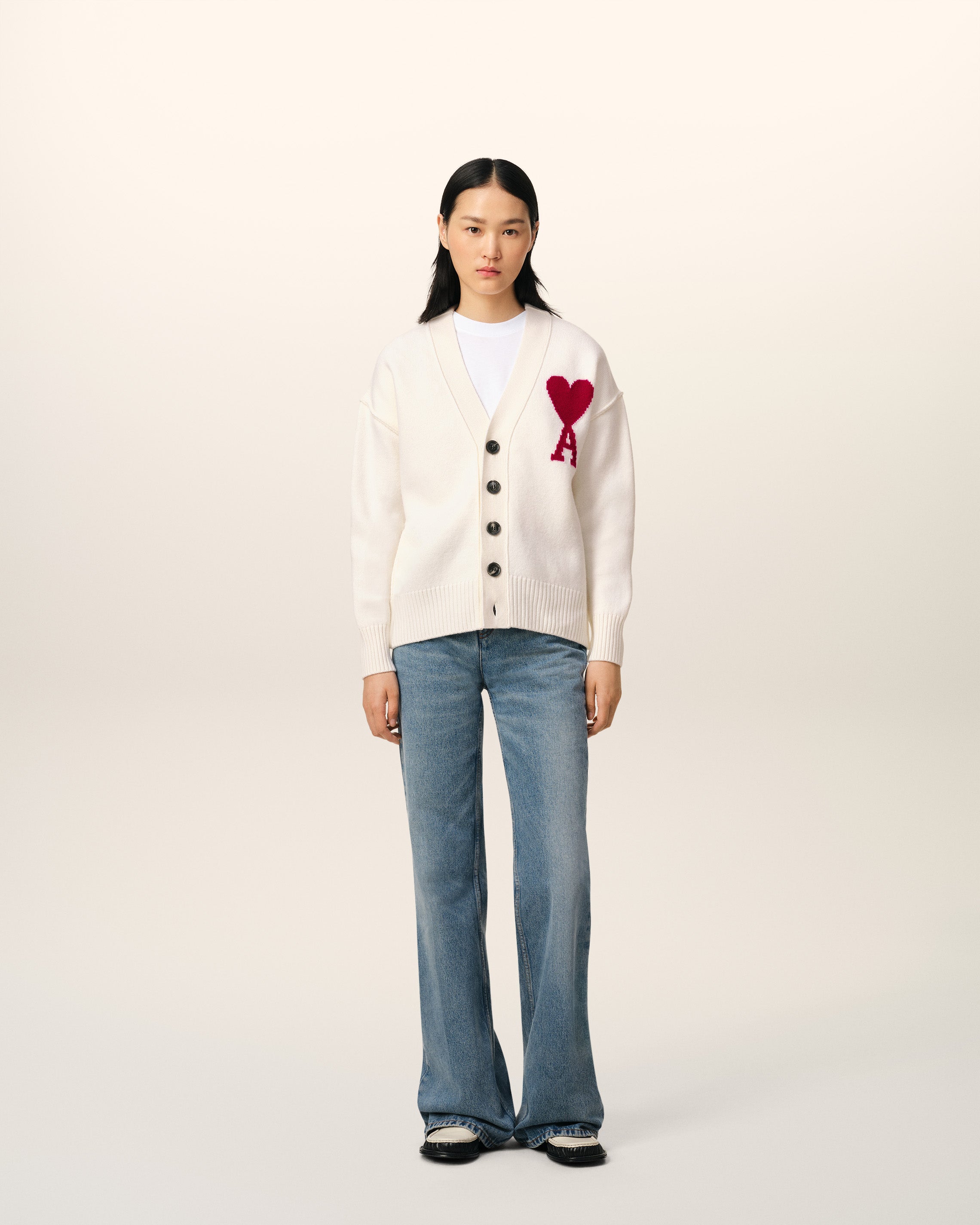 Cardigan Blanc Ami de Coeur En Laine