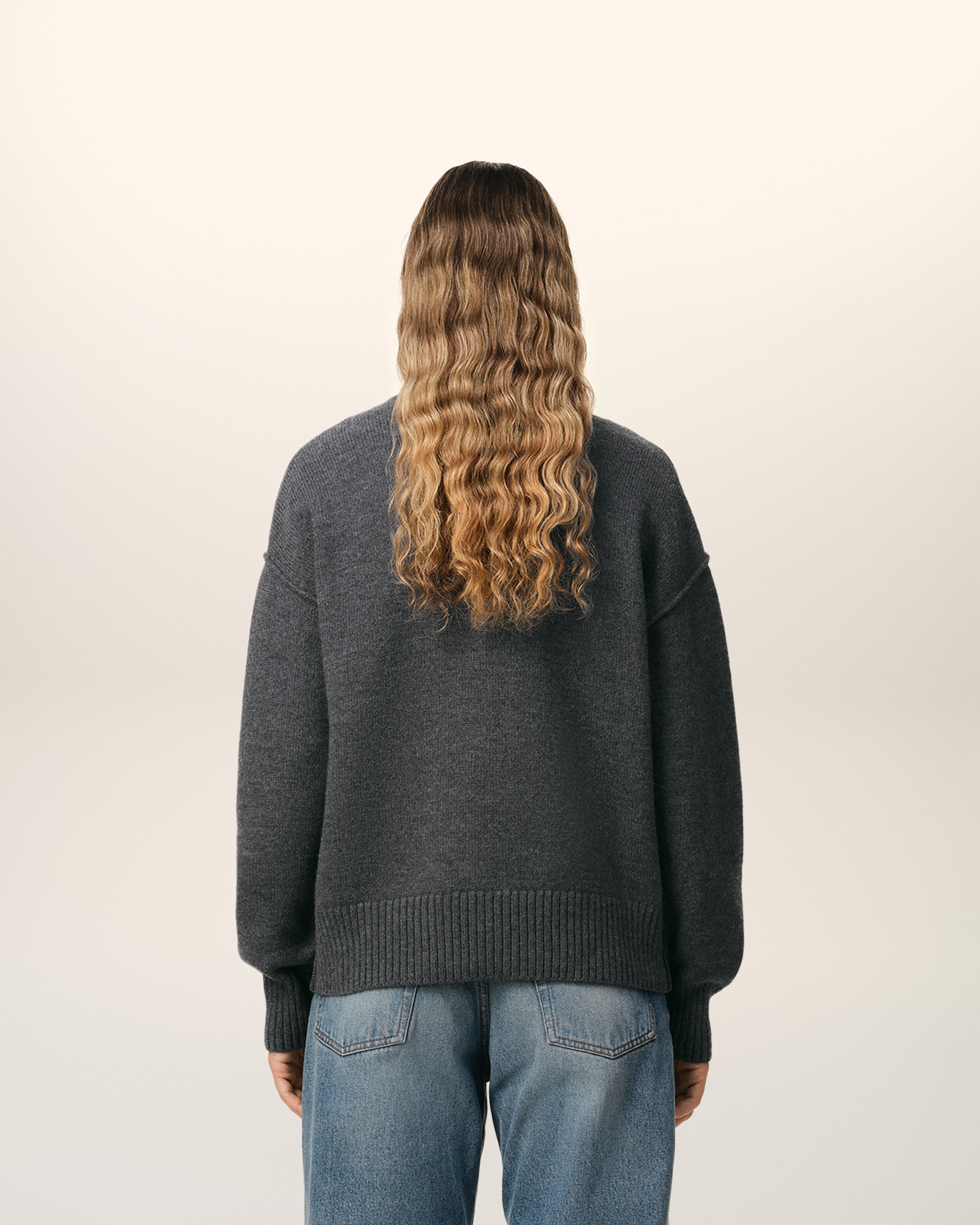 Cardigan Gris Ami de Coeur En Laine