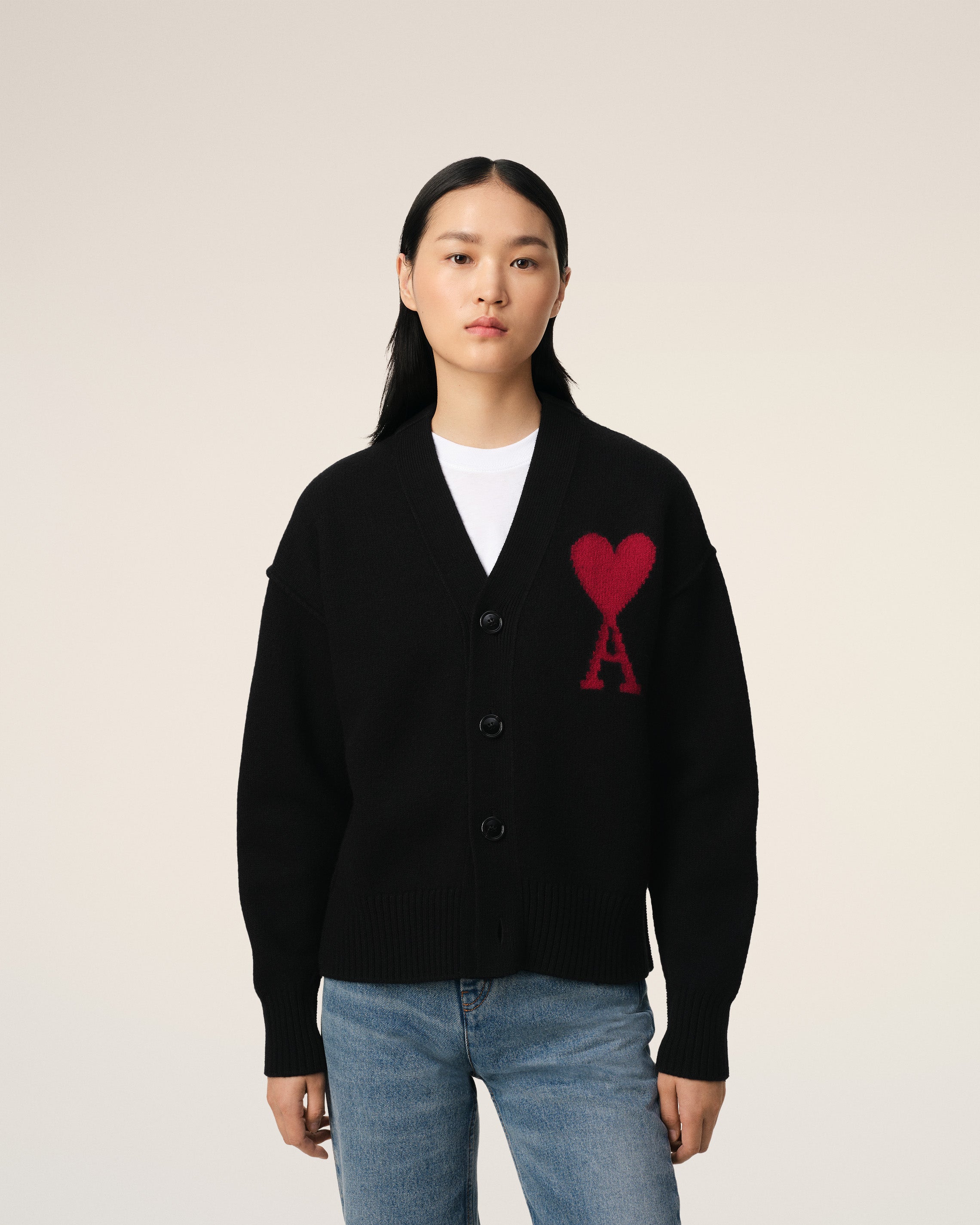 Cardigan Noir Ami de Coeur En Laine