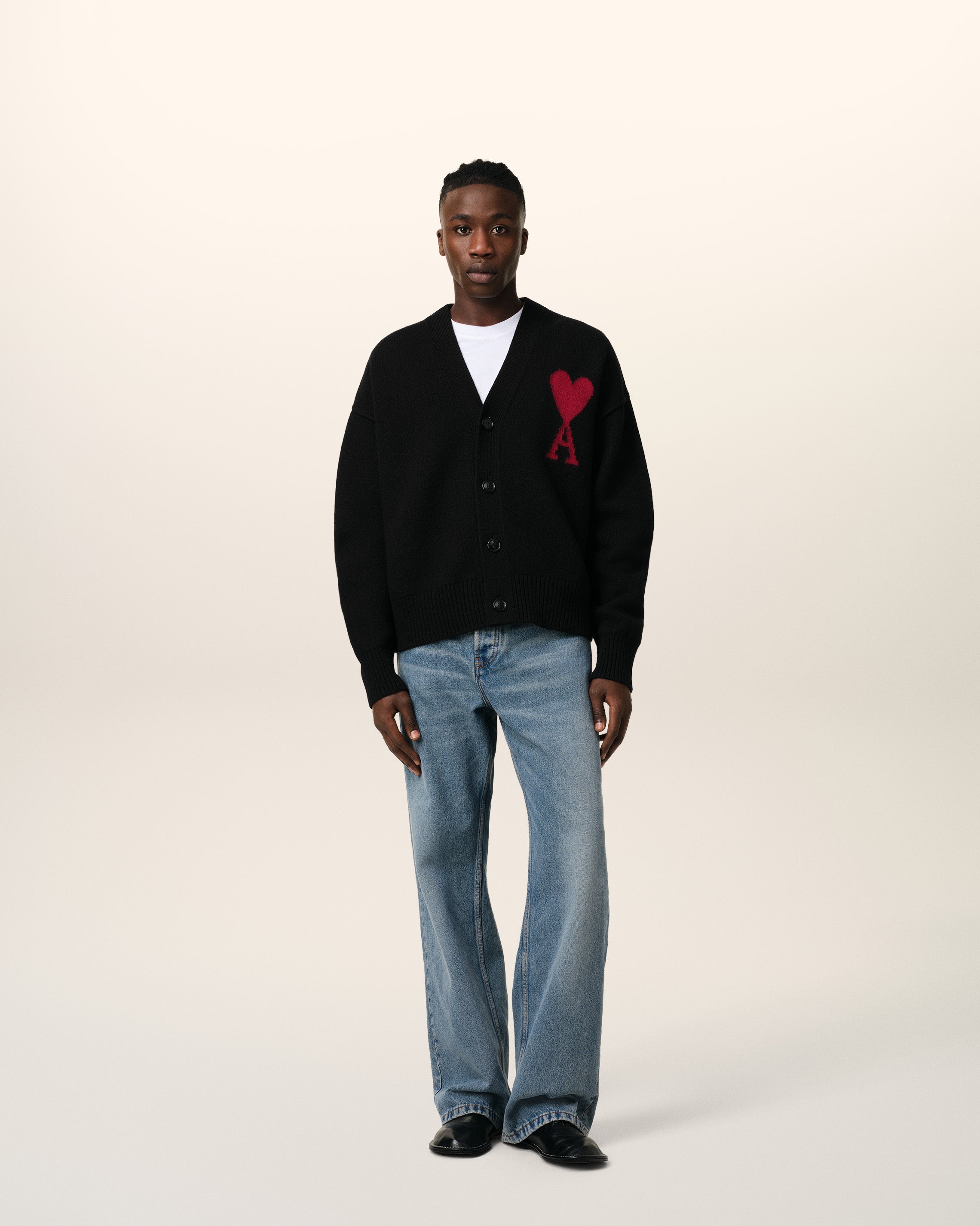 Cardigan Noir Ami de Coeur En Laine
