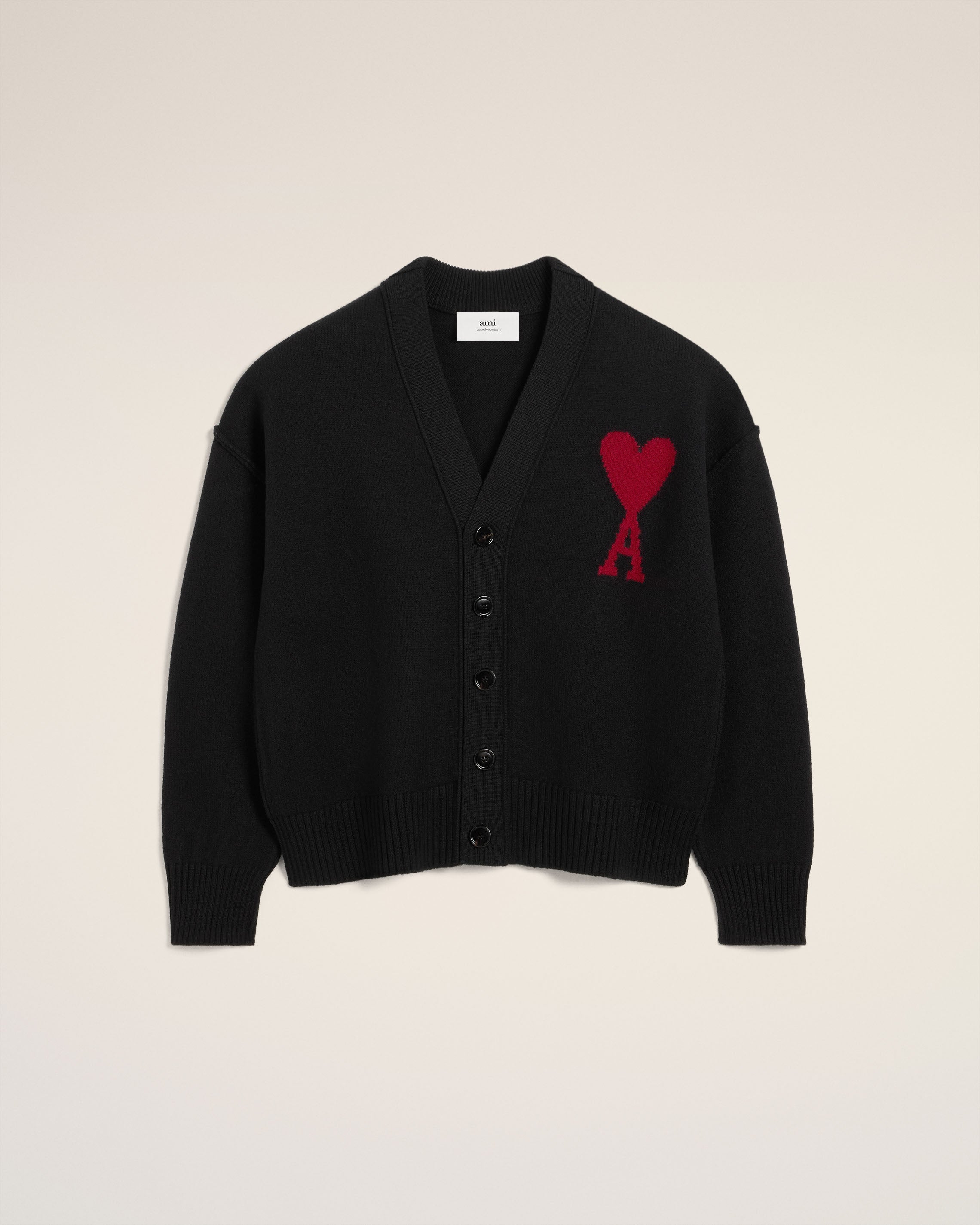 Cardigan Noir Ami de Coeur En Laine