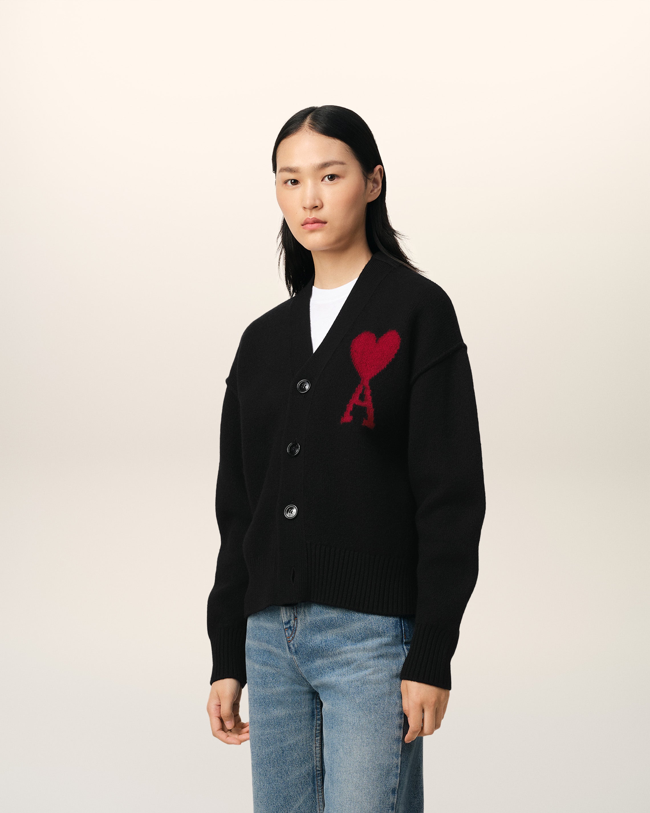 Cardigan Noir Ami de Coeur En Laine