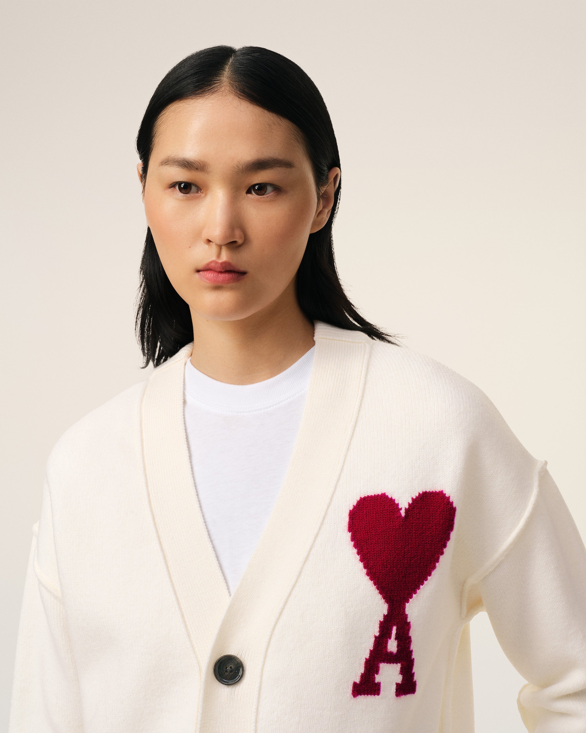 Cardigan Blanc Ami de Coeur En Laine