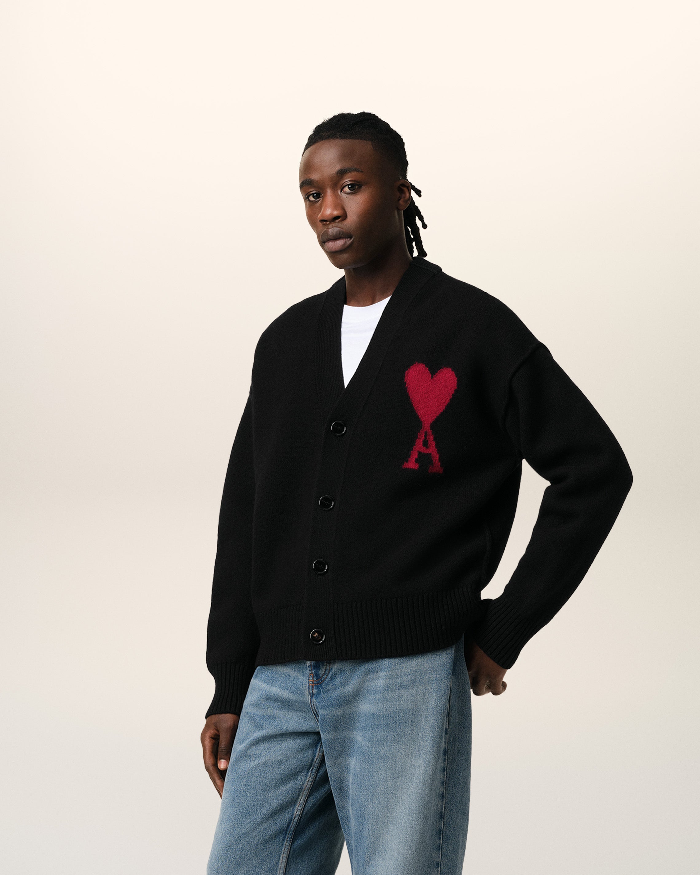 Cardigan Noir Ami de Coeur En Laine