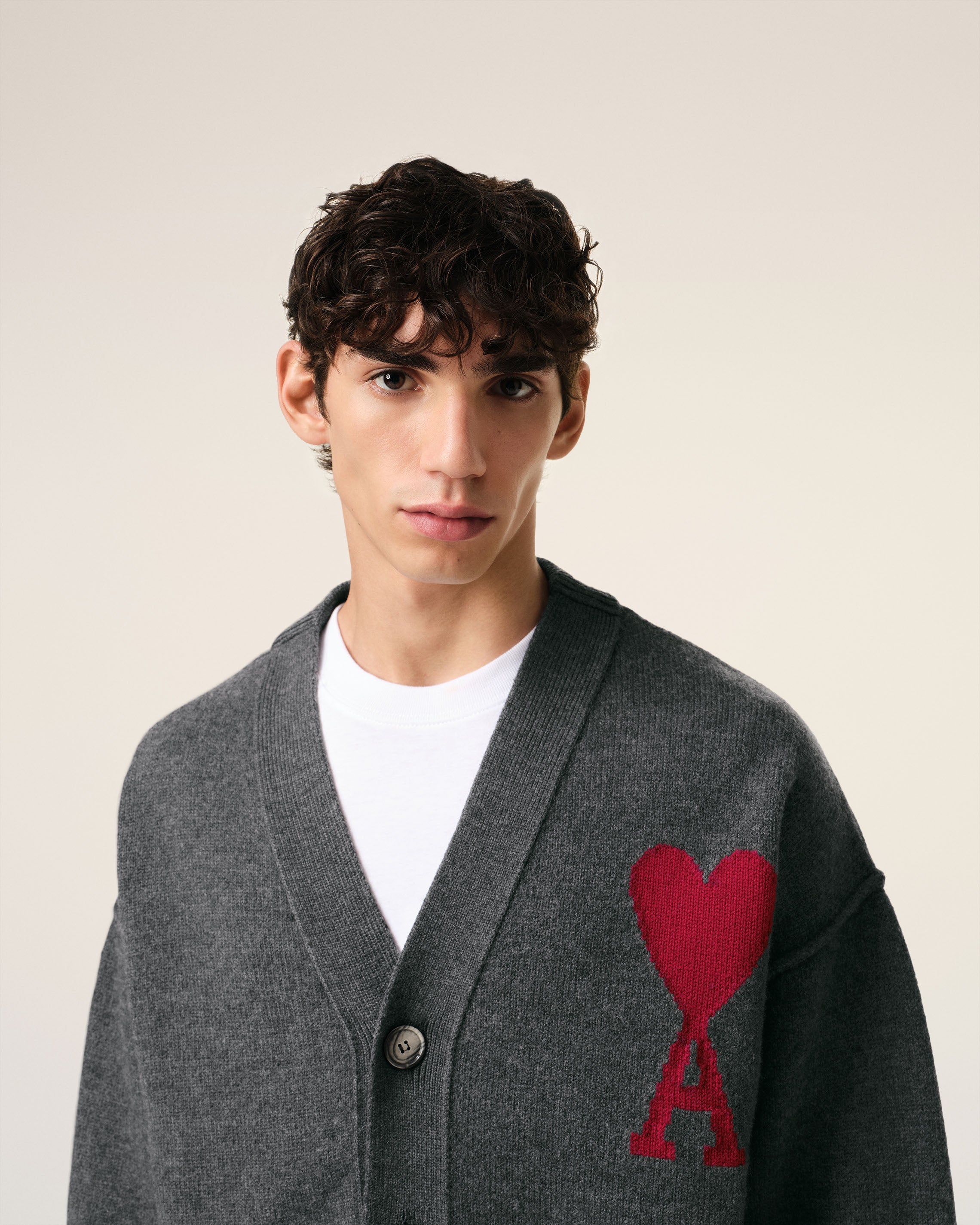 Cardigan Gris Ami de Coeur En Laine
