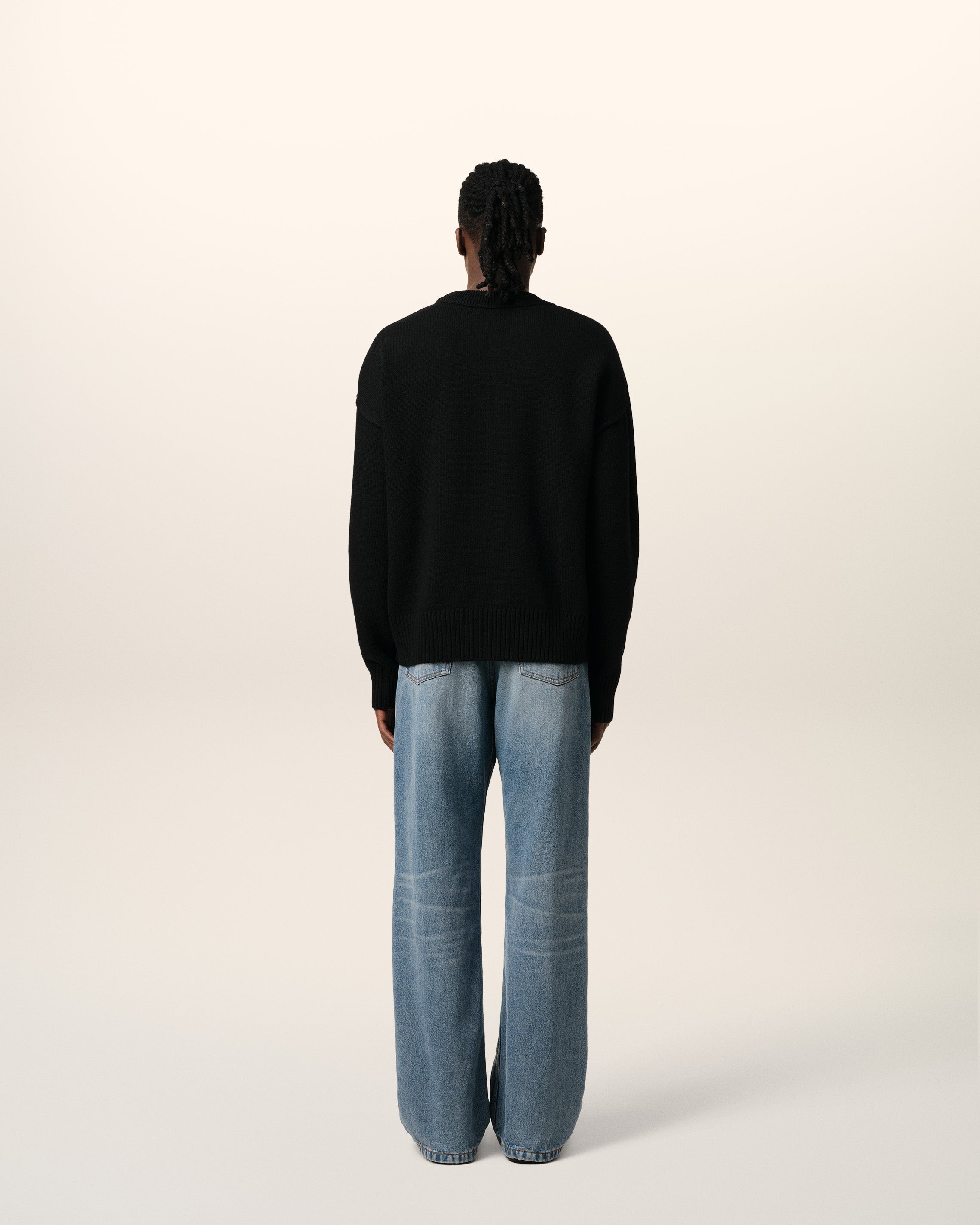 Pull Noir Ami de Coeur En Laine