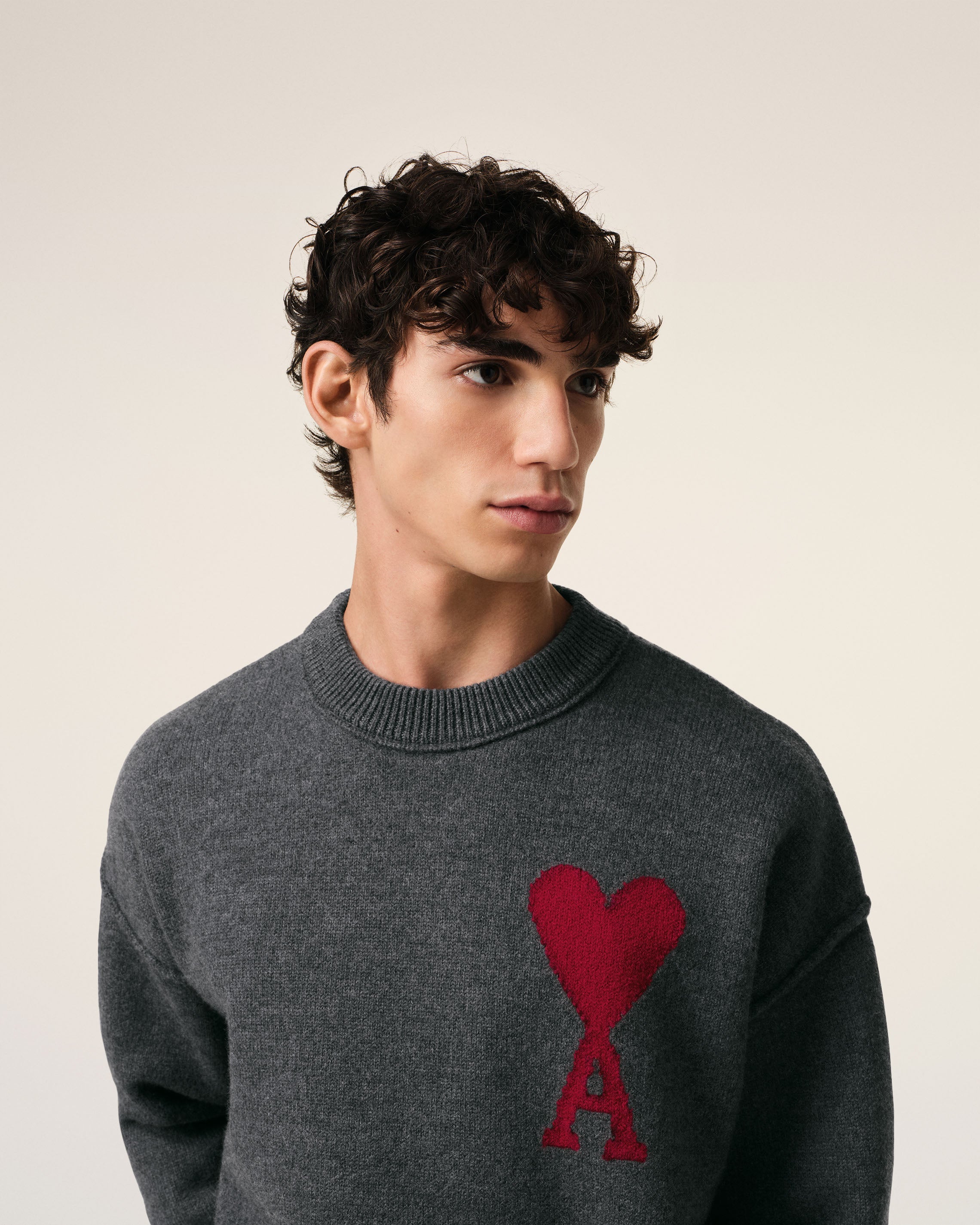 Pull Gris Ami de Coeur En Laine
