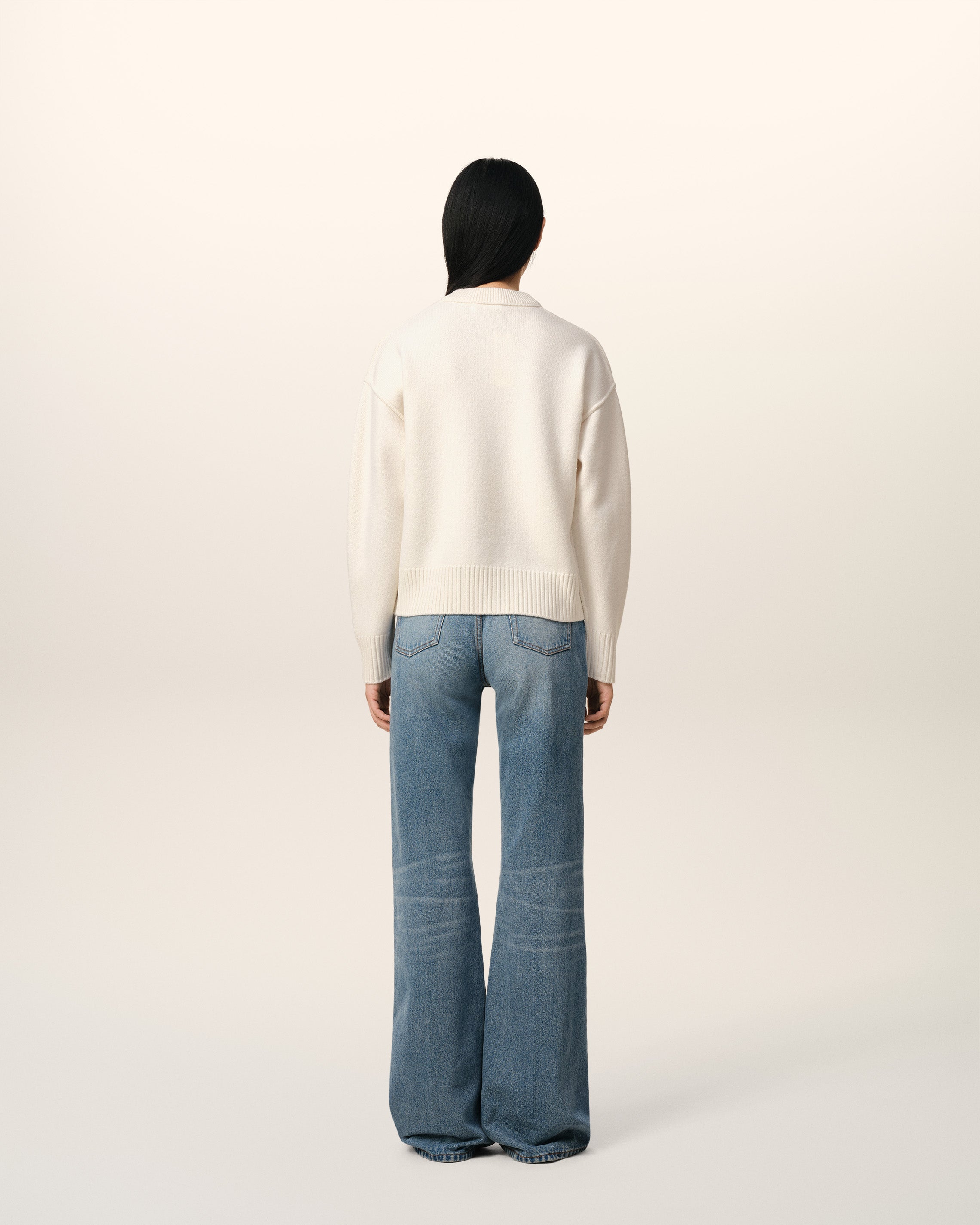 Pull Blanc Ami de Coeur En Laine