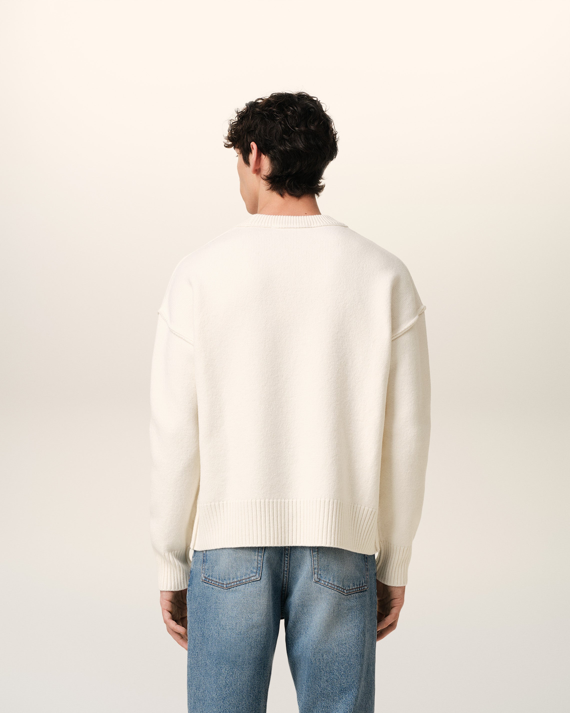 Pull Blanc Ami de Coeur En Laine