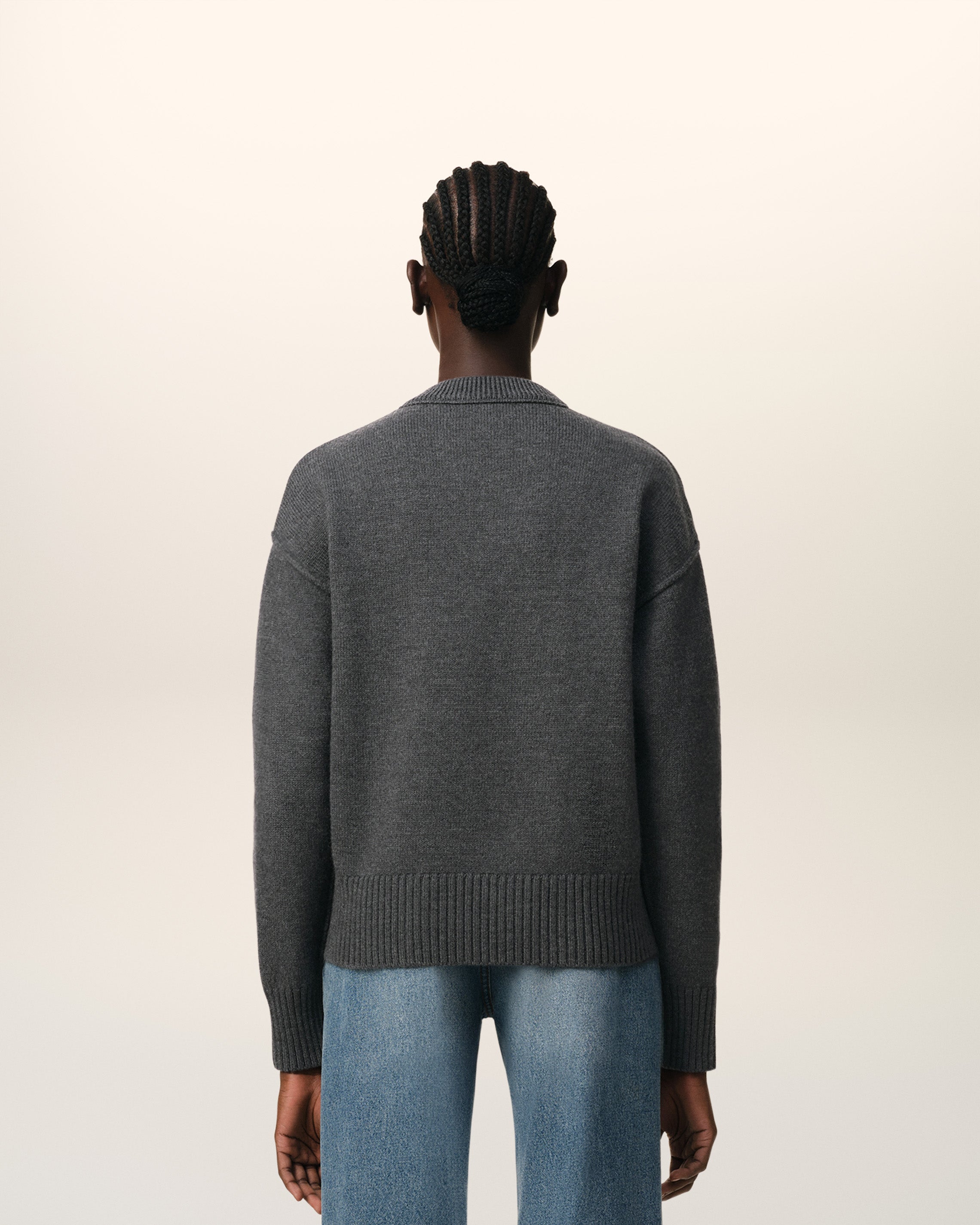 Pull Gris Ami de Coeur En Laine