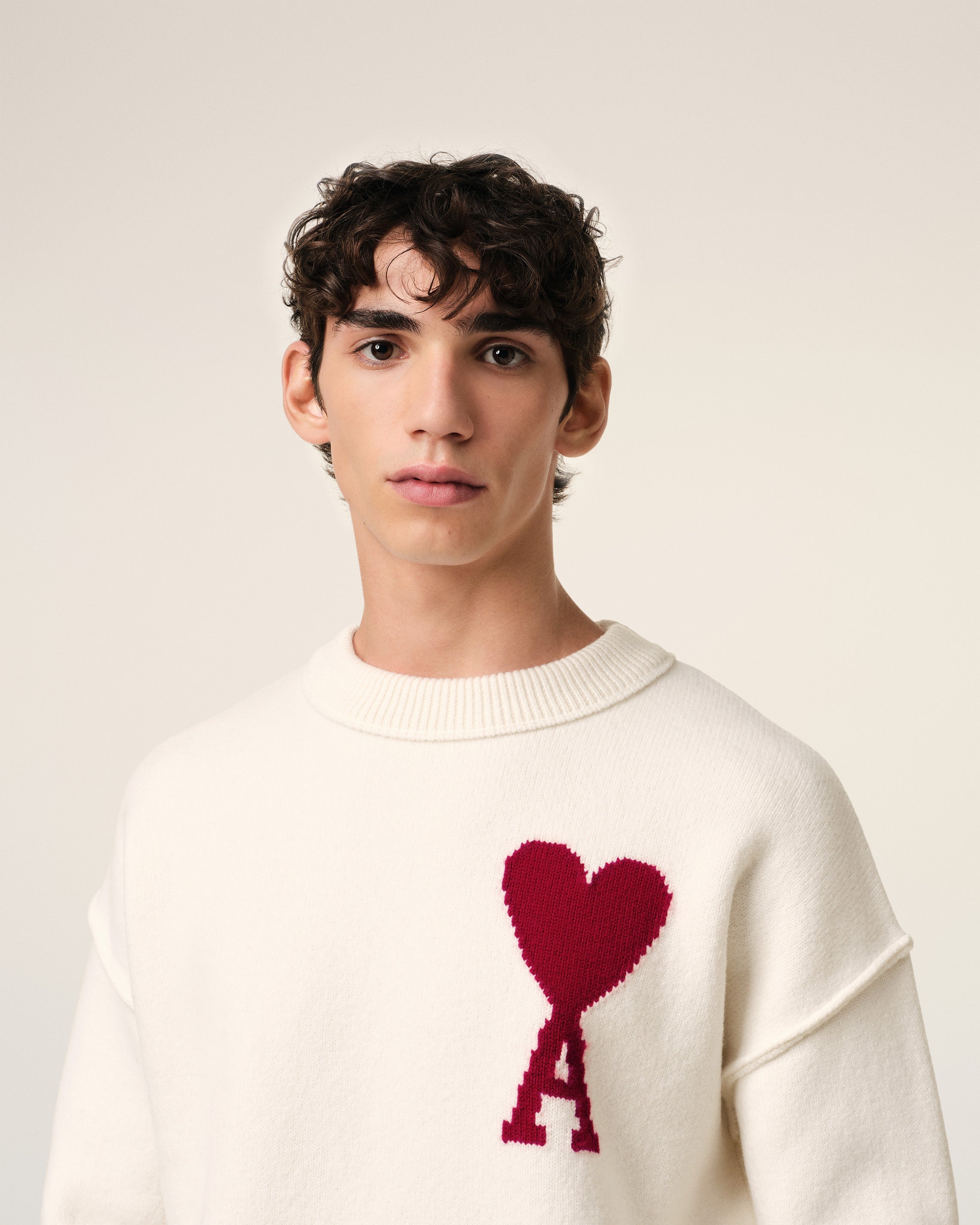 Pull Blanc Ami de Coeur En Laine