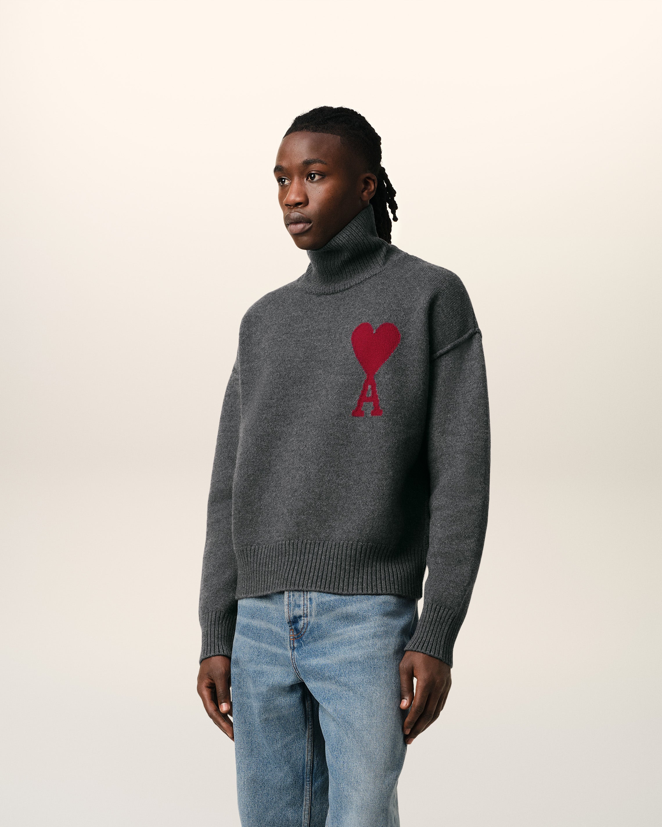 Pull Gris Ami de Coeur En Laine