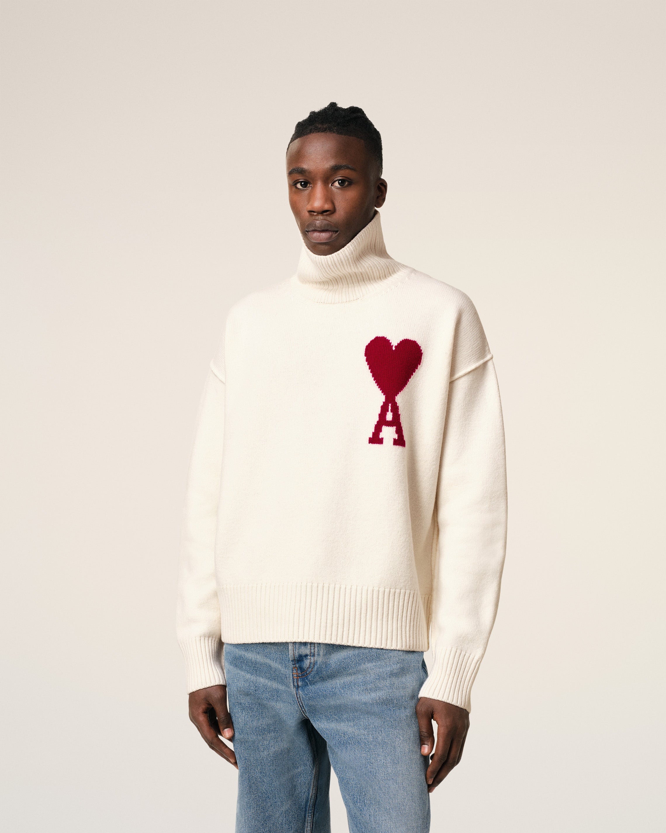 Pull Blanc Ami de Coeur En Laine