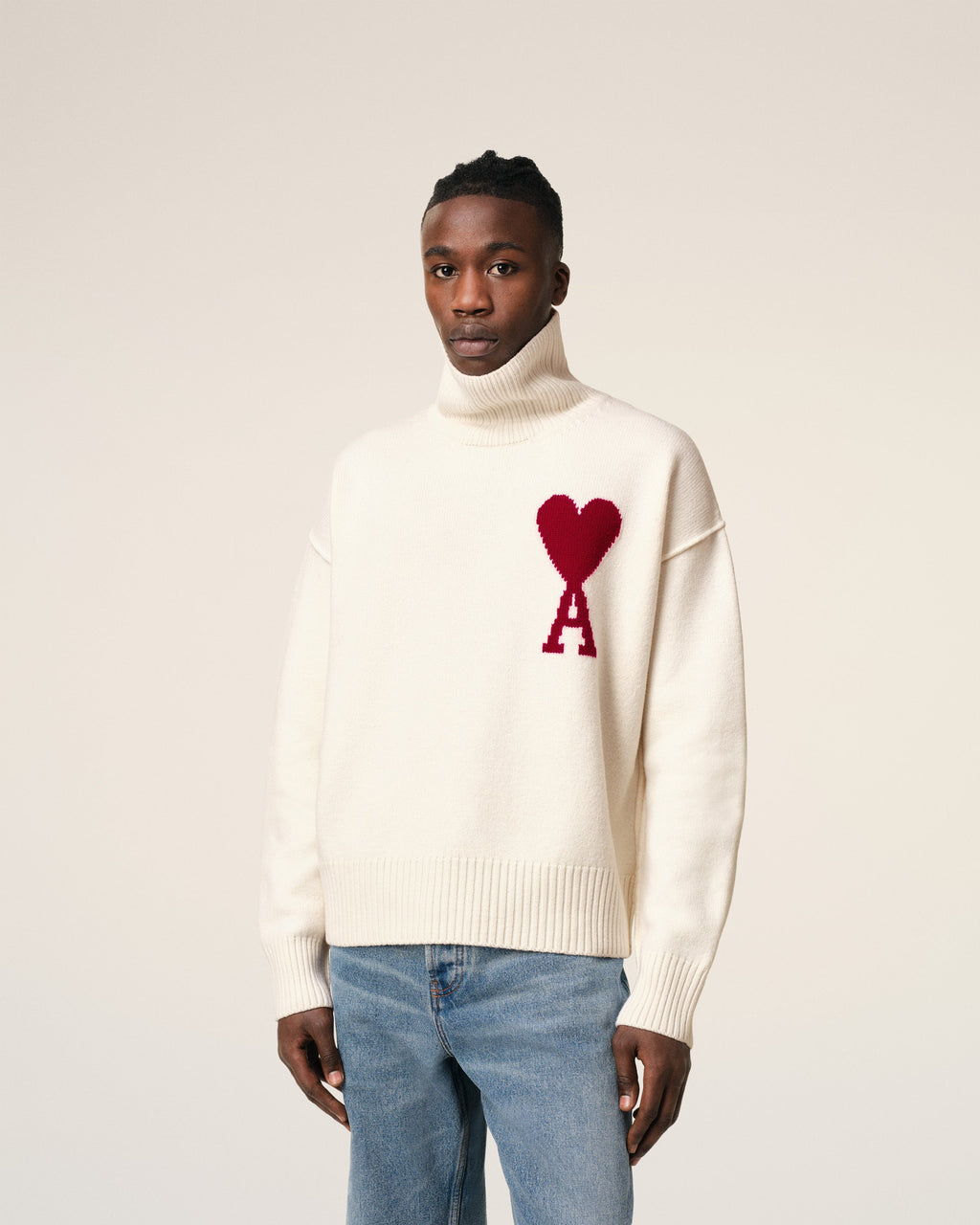 Pull Blanc Ami de Coeur En Laine