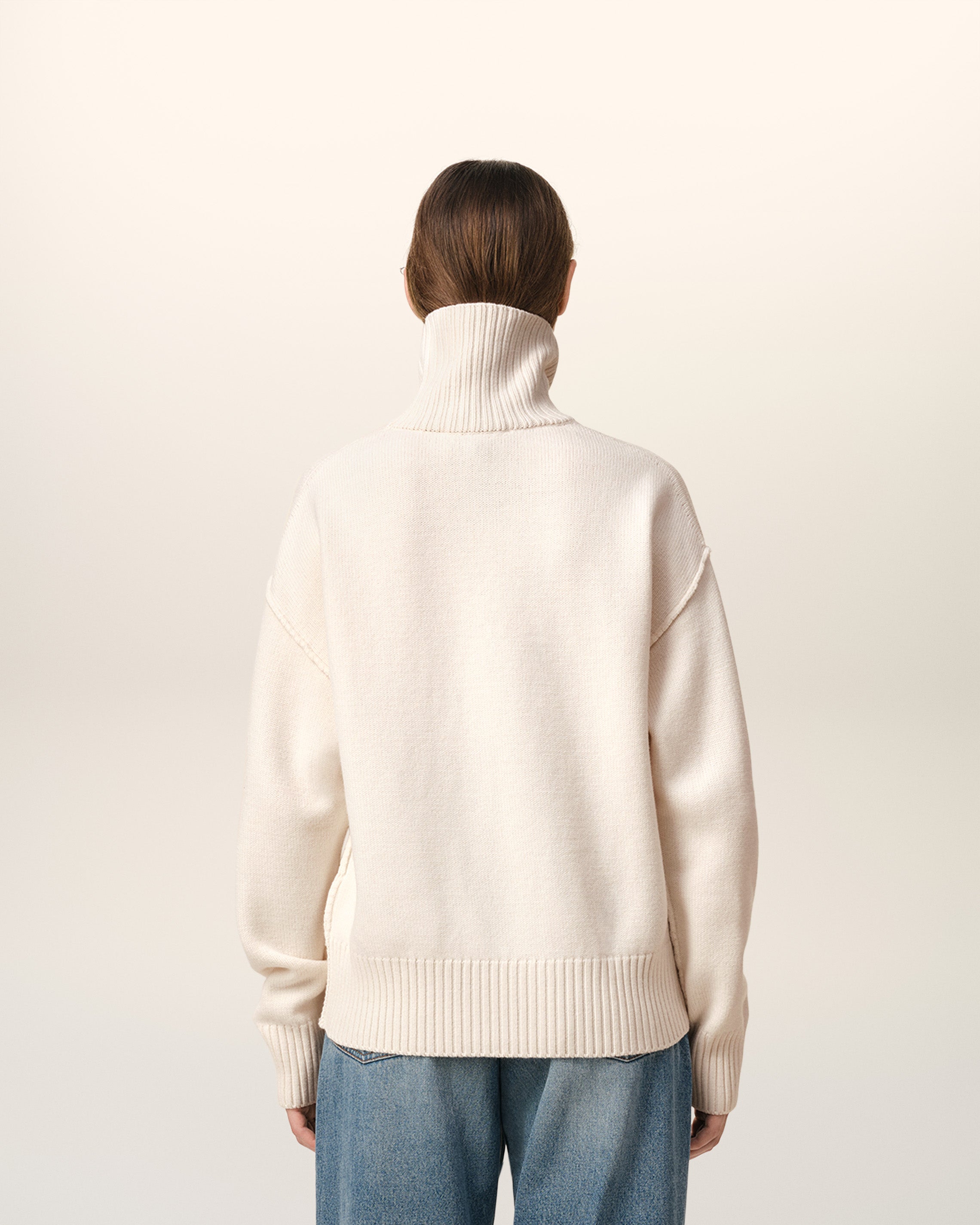 Pull Blanc Ami de Coeur En Laine