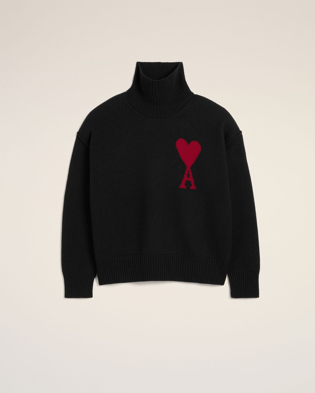 Pull Noir Ami de Coeur En Laine