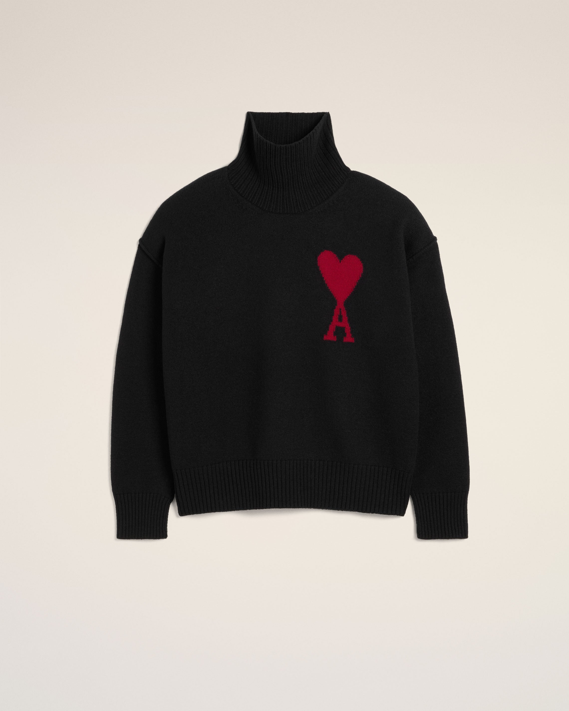 Pull Noir Ami de Coeur En Laine