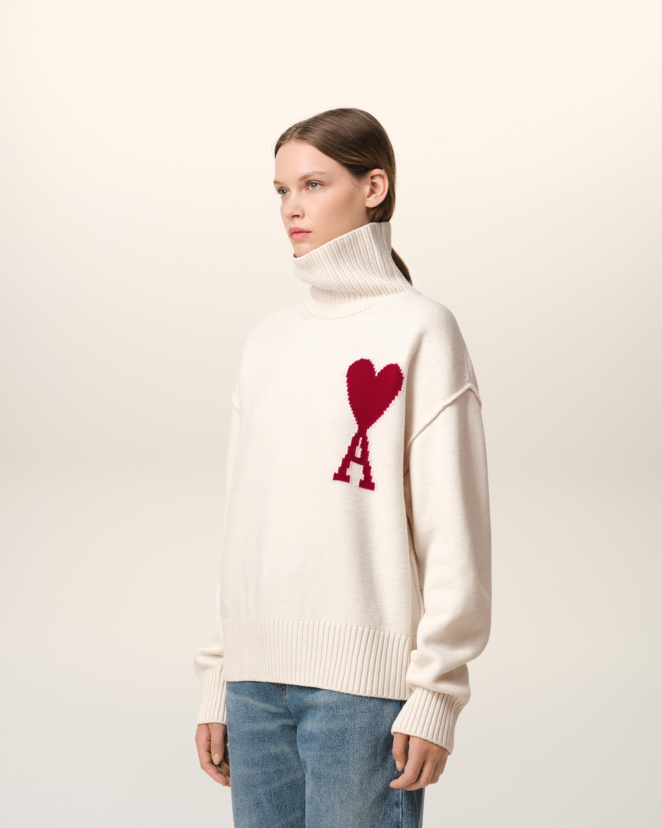 Pull Blanc Ami de Coeur En Laine