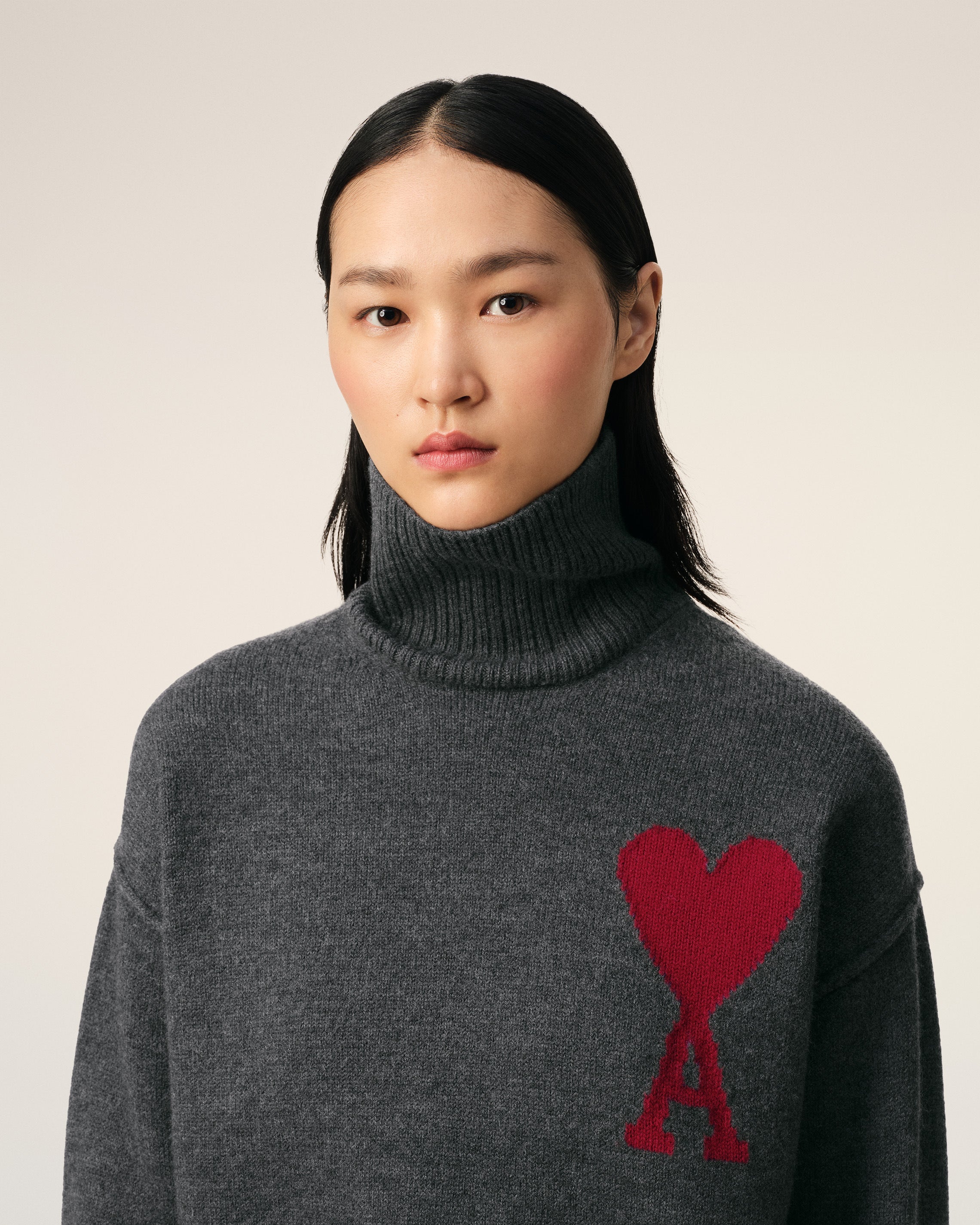 Pull Gris Ami de Coeur En Laine