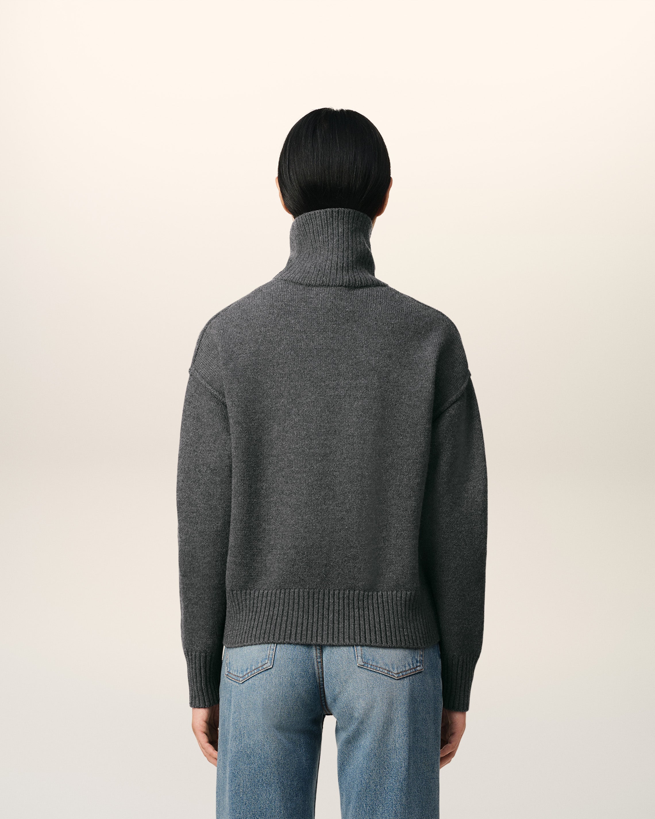 Pull Gris Ami de Coeur En Laine