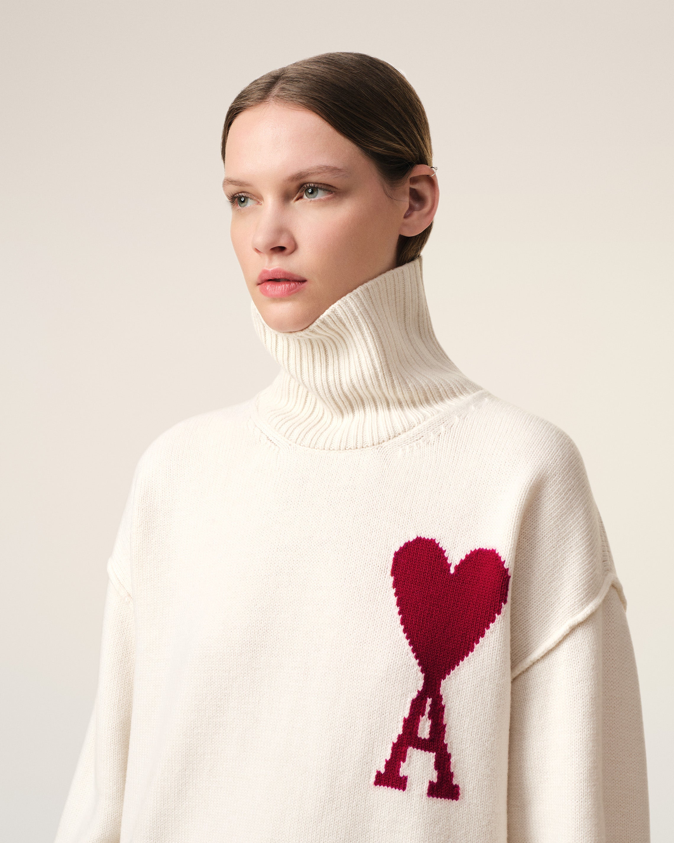 Pull Blanc Ami de Coeur En Laine