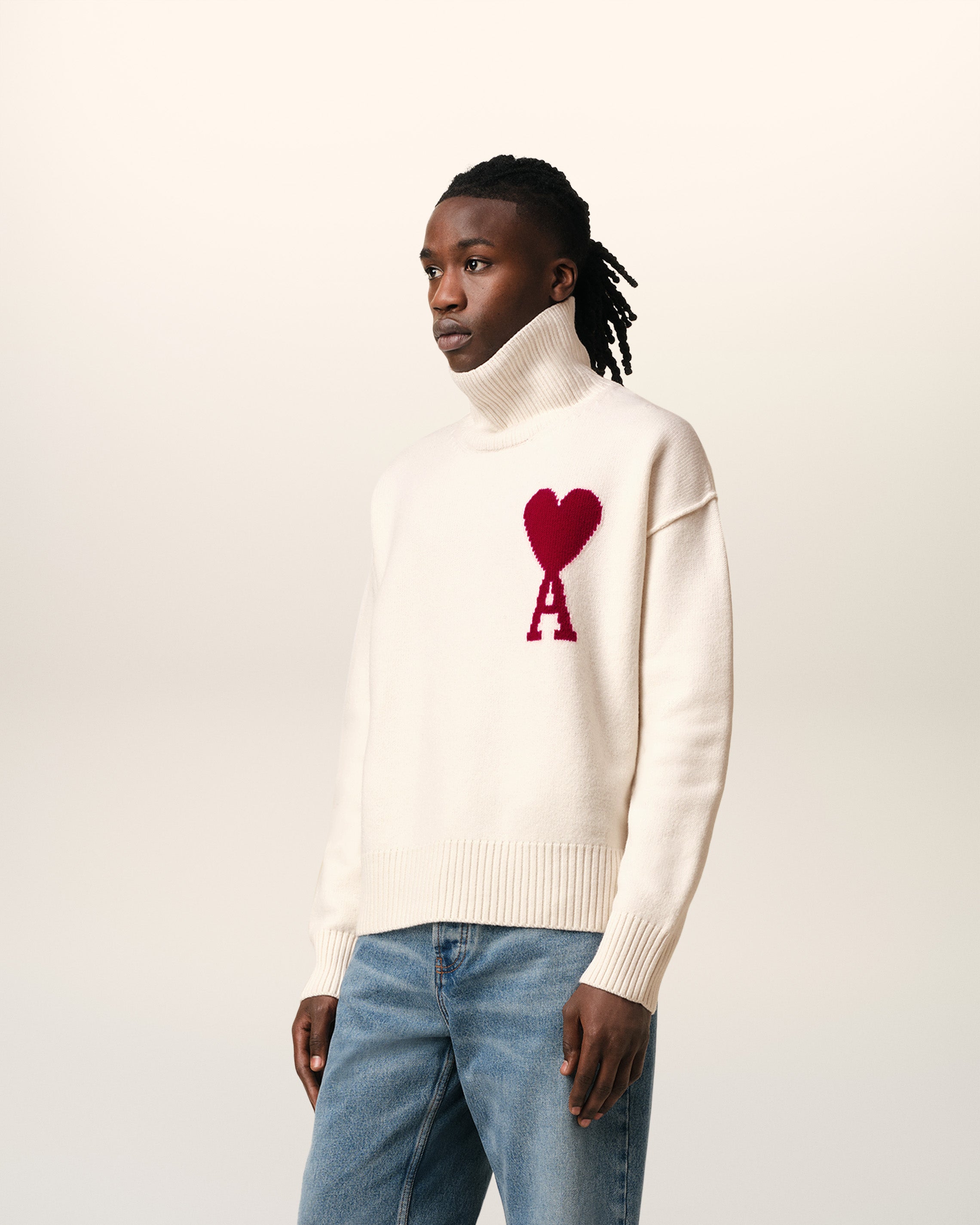 Pull Blanc Ami de Coeur En Laine