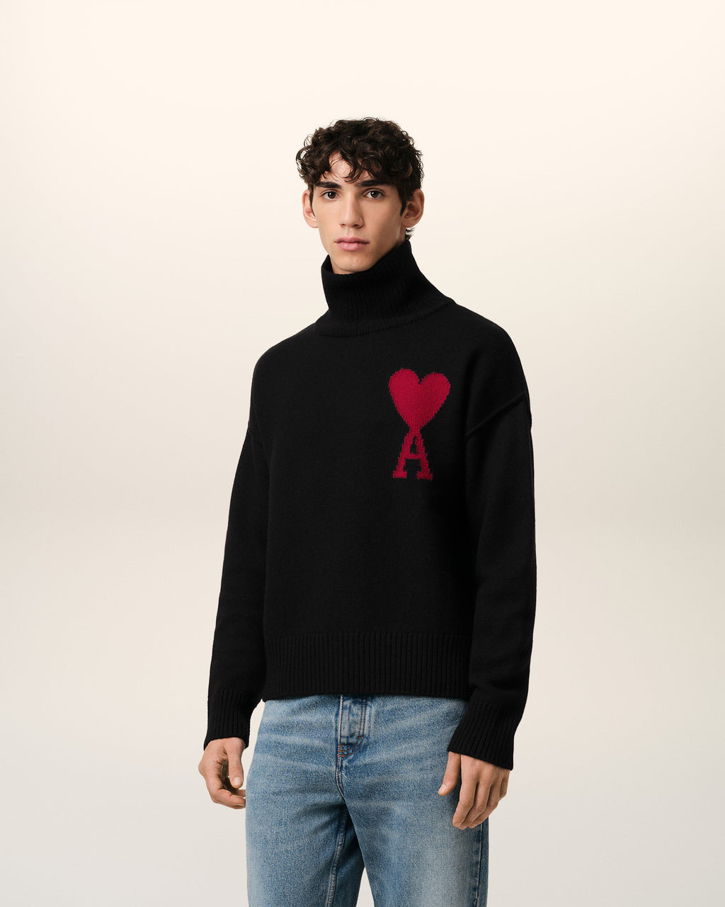 Pull Noir Ami de Coeur En Laine