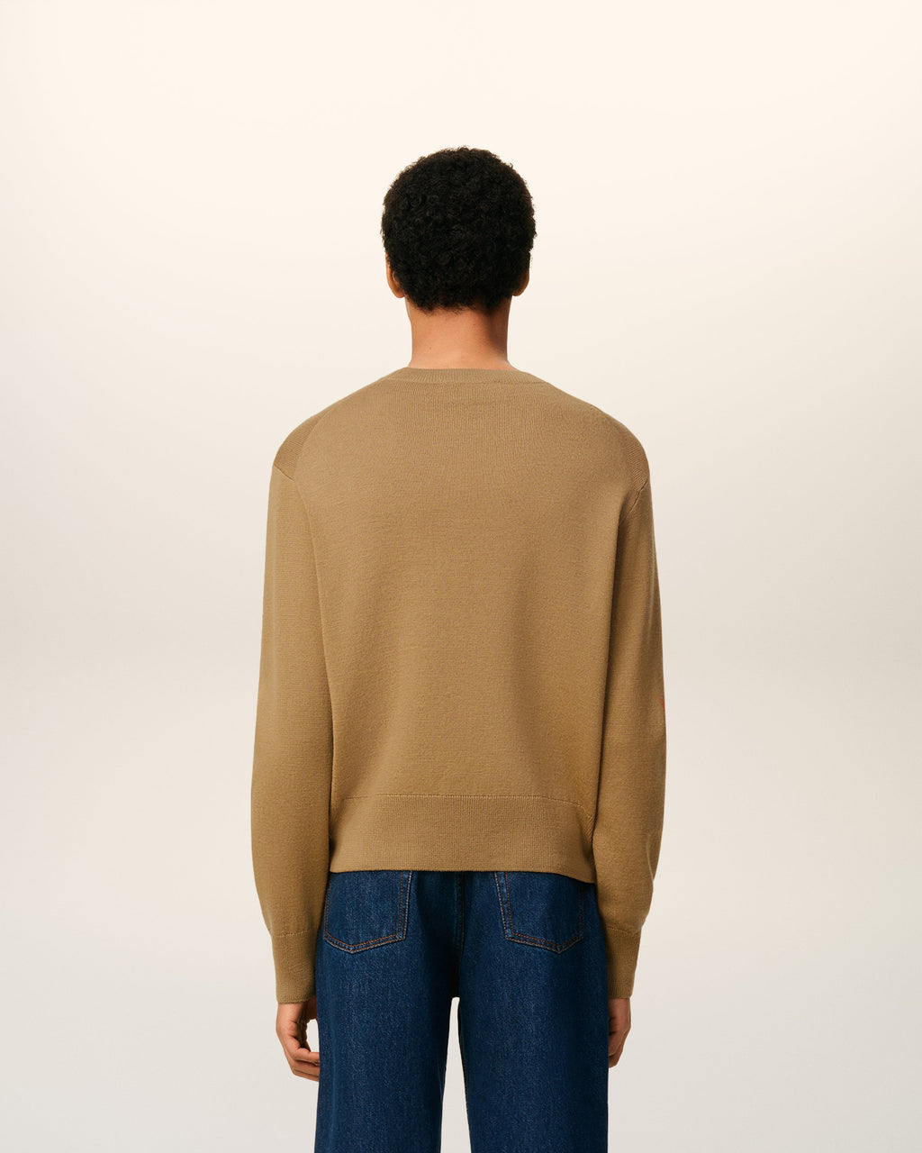 Pull Marron Col Rond Ami De Coeur En Laine
