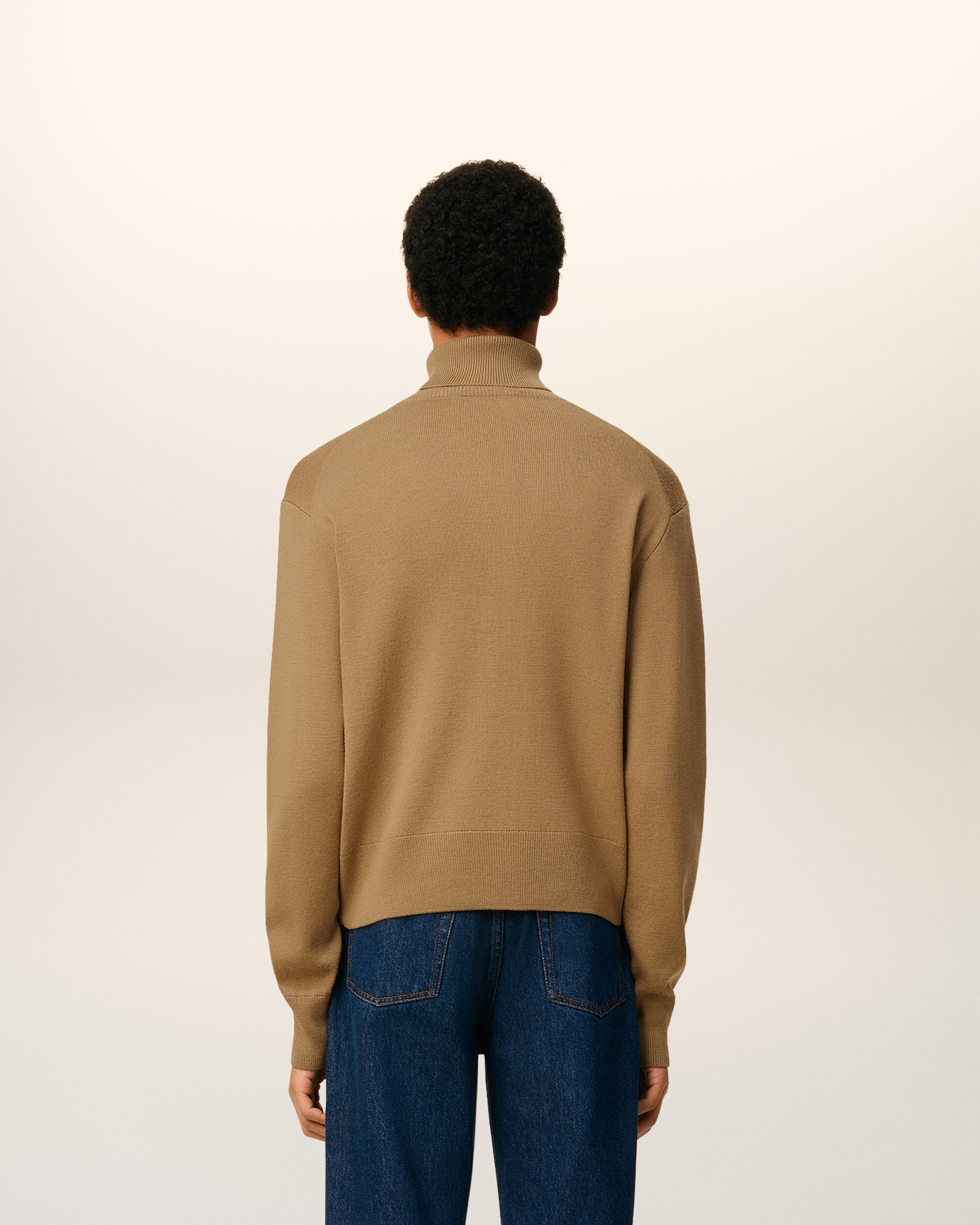 Pull Marron Col Roulé Ami De Coeur En Laine