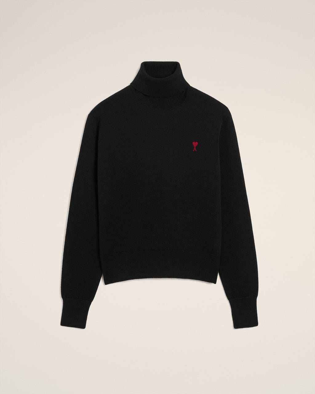 Pull Noir Col Roulé  Ami De Coeur En Laine