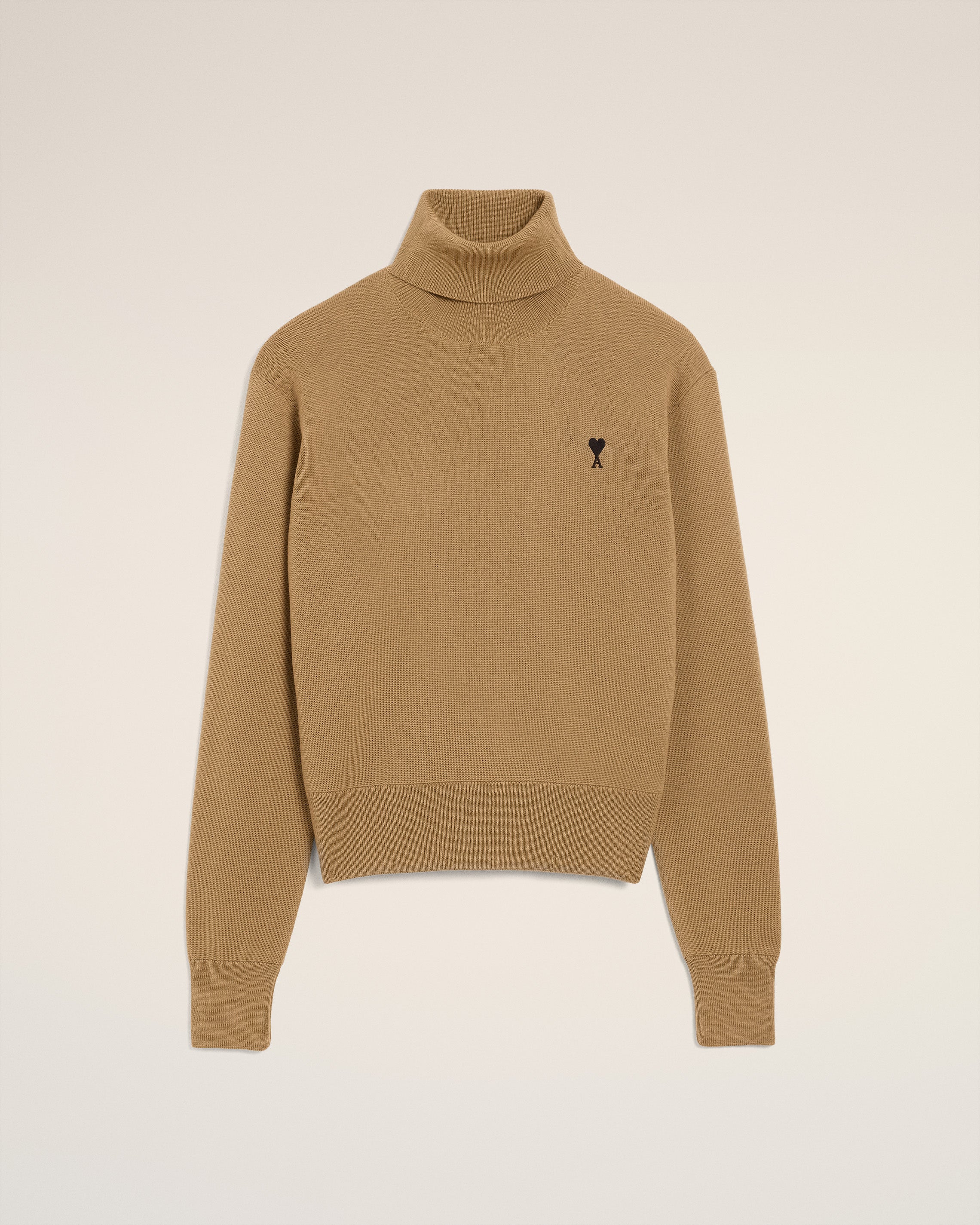 Pull Marron Col Roulé Ami De Coeur En Laine
