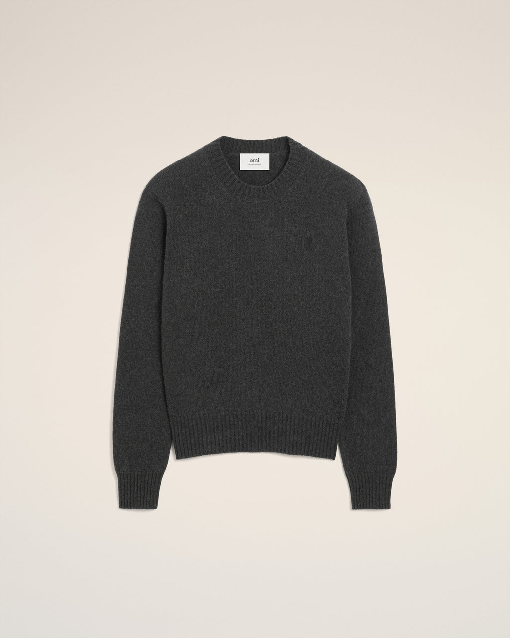 Pull Noir Col Rond Ami De Coeur En Cachemire