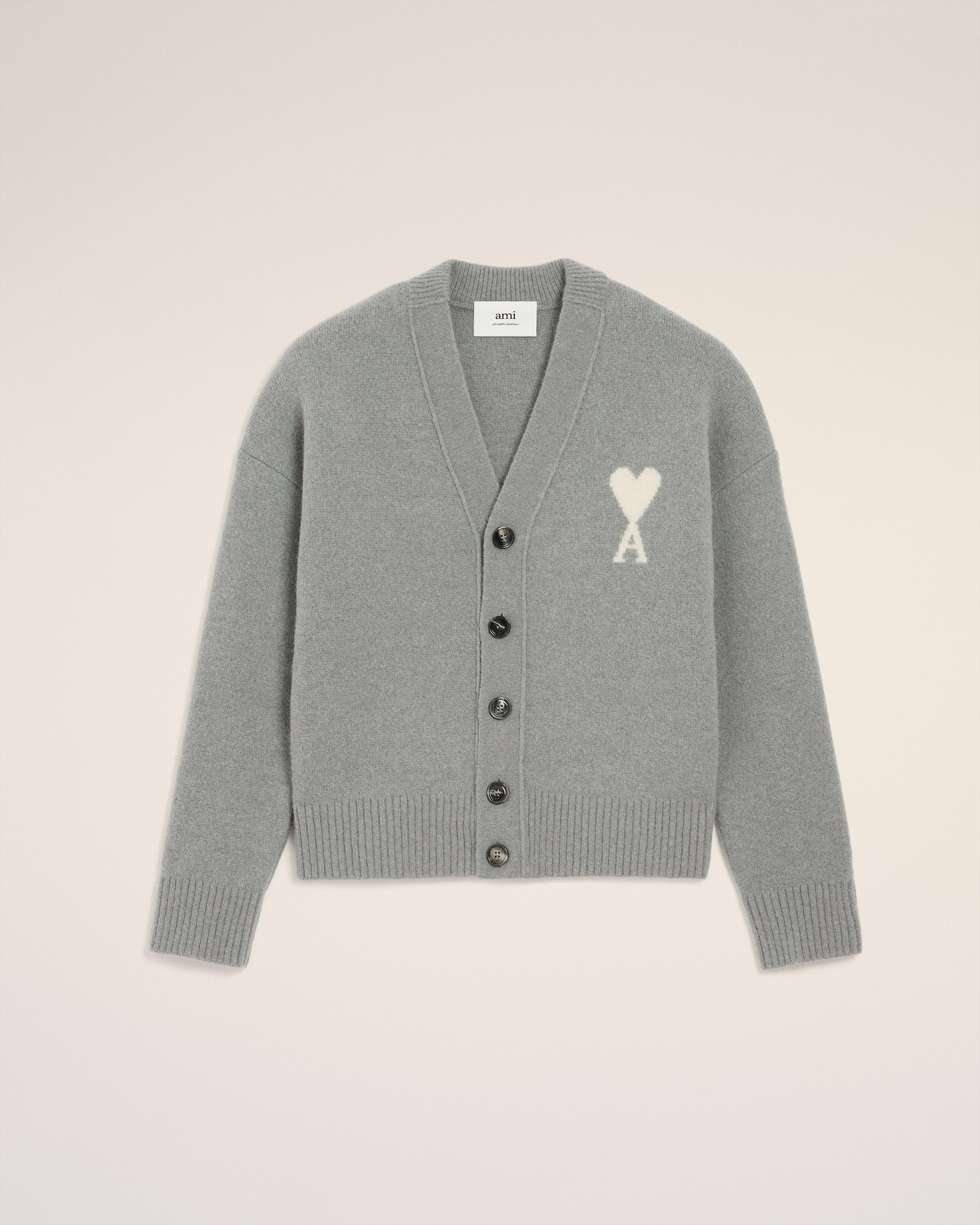 Cardigan Gris Ami De Coeur En Maille Alpaga