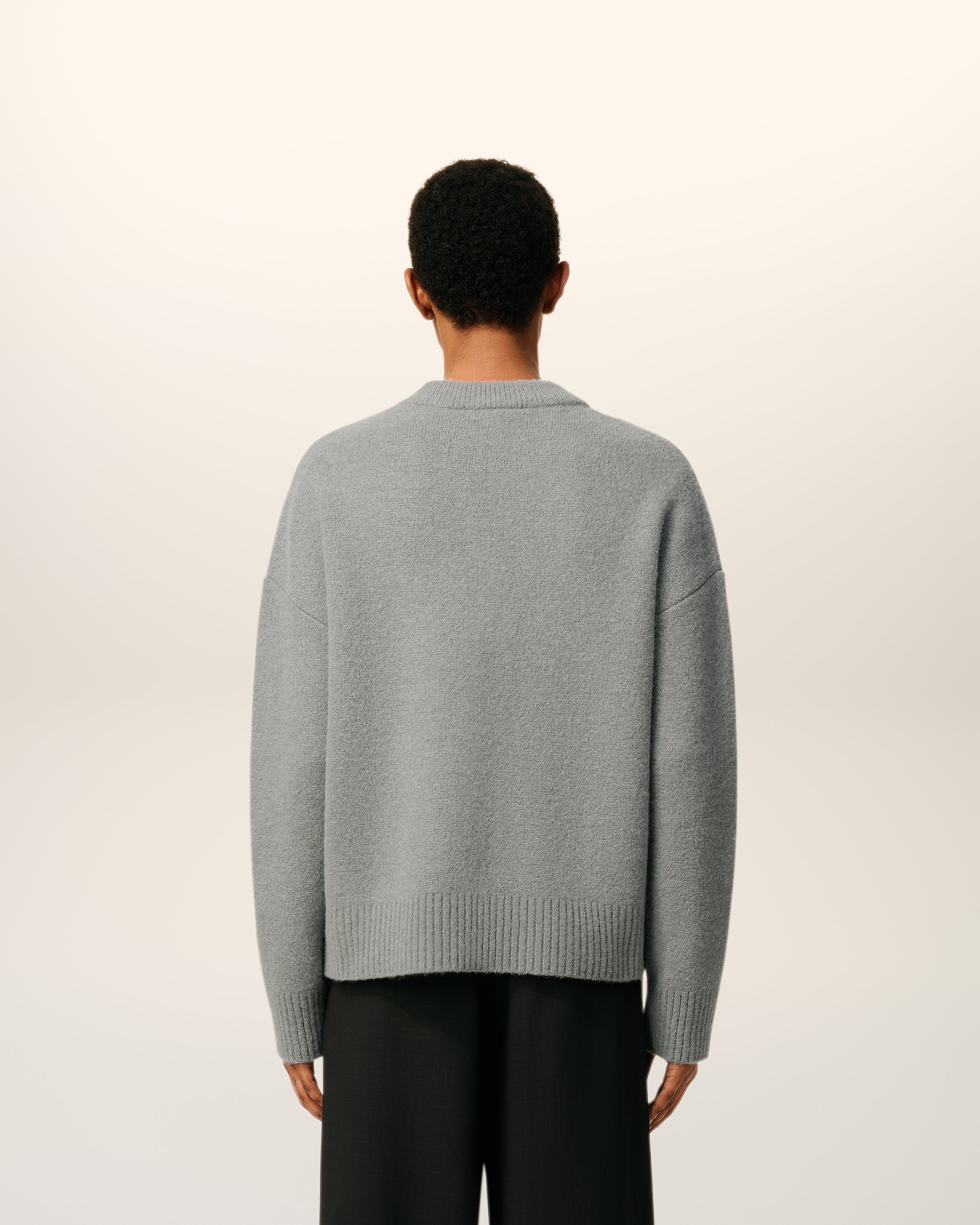 Cardigan Gris Ami De Coeur En Maille Alpaga