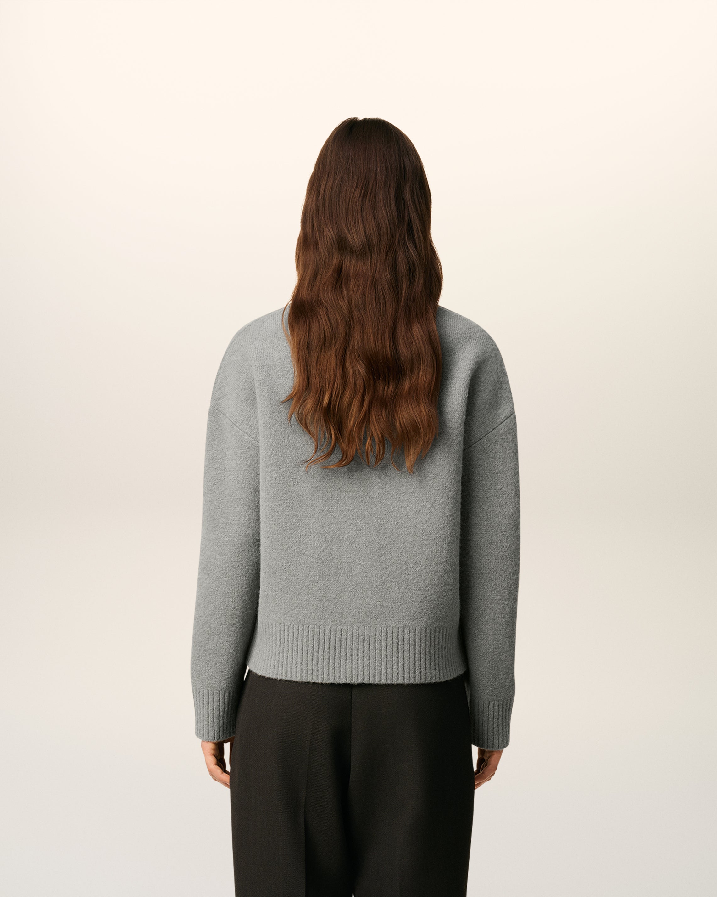 Cardigan Gris Ami De Coeur En Maille Alpaga