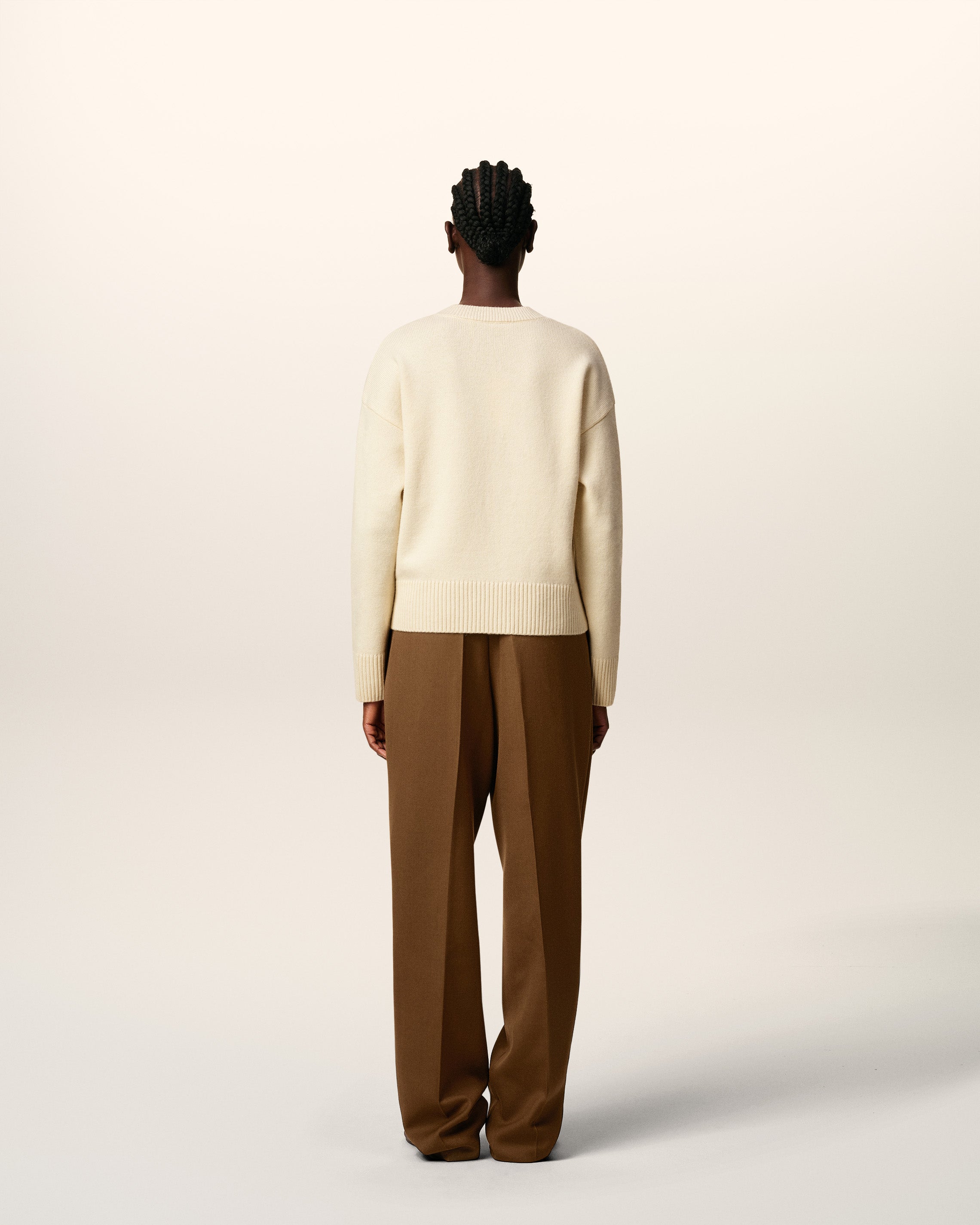 Pull Blanc Col V Ami De Coeur En Laine