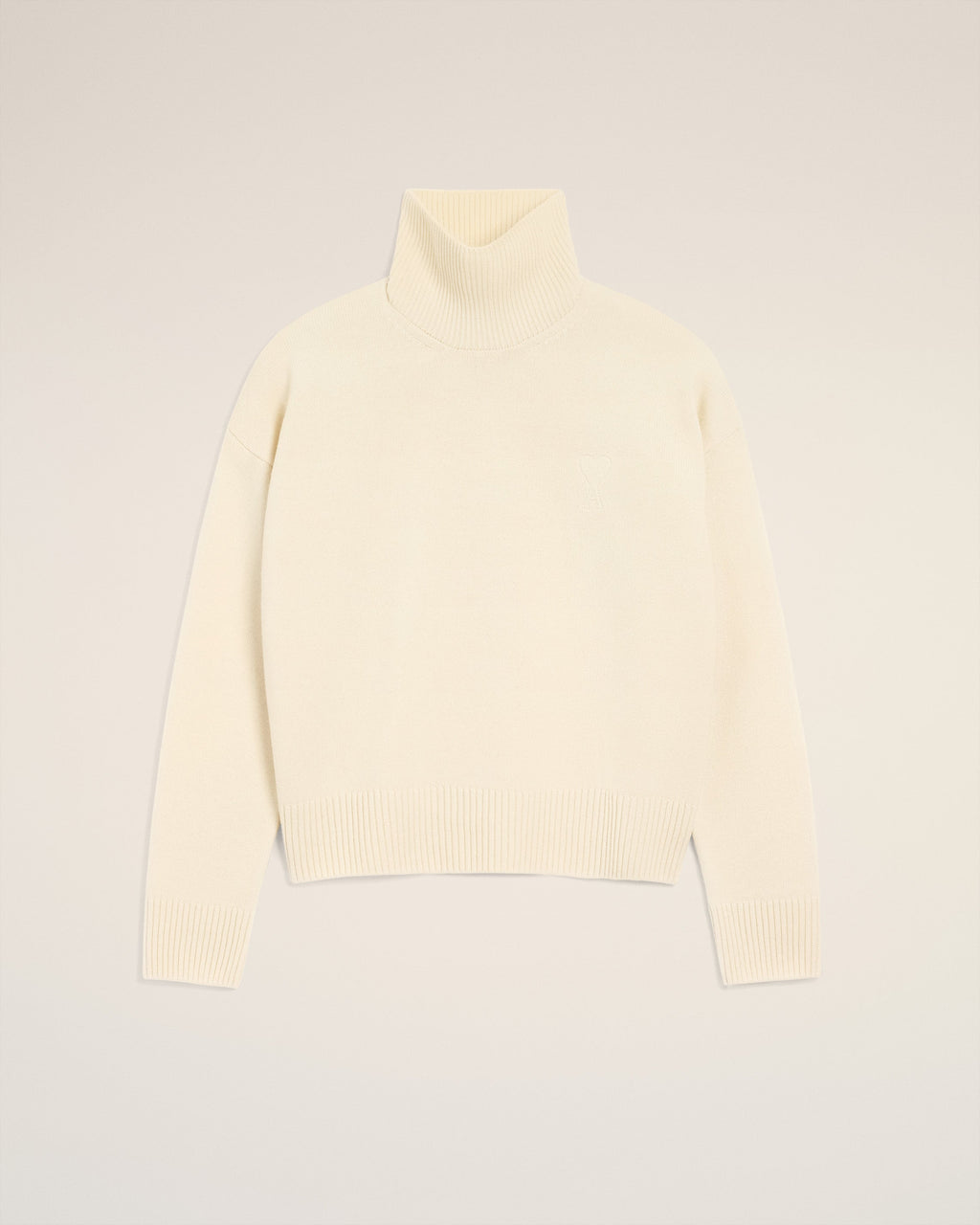 Pull Blanc Col Cheminée Ami De Coeur En Laine