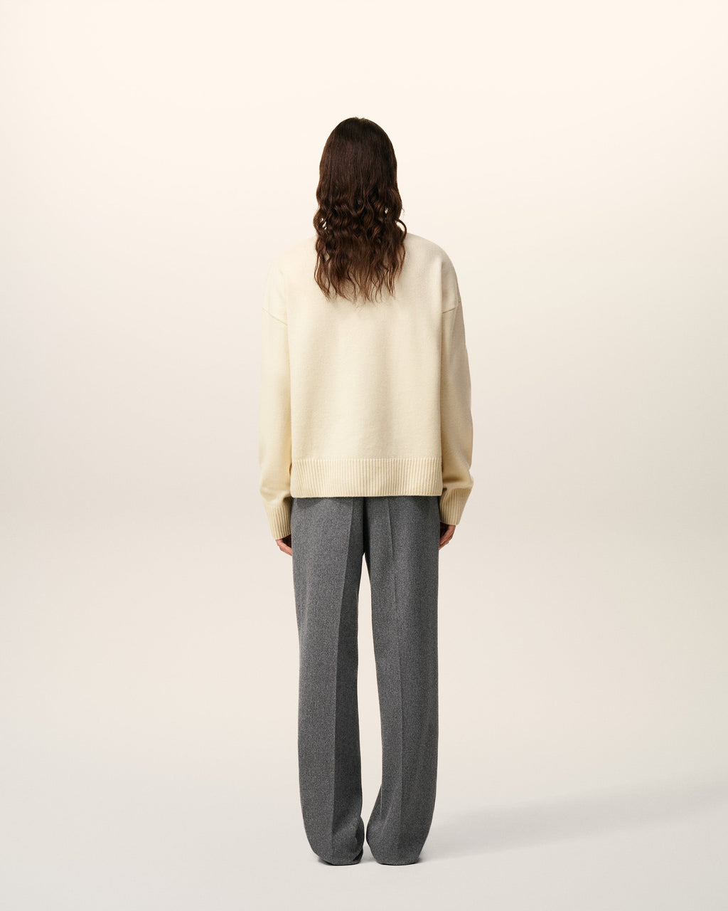 Pull Blanc Col Cheminée Ami De Coeur En Laine