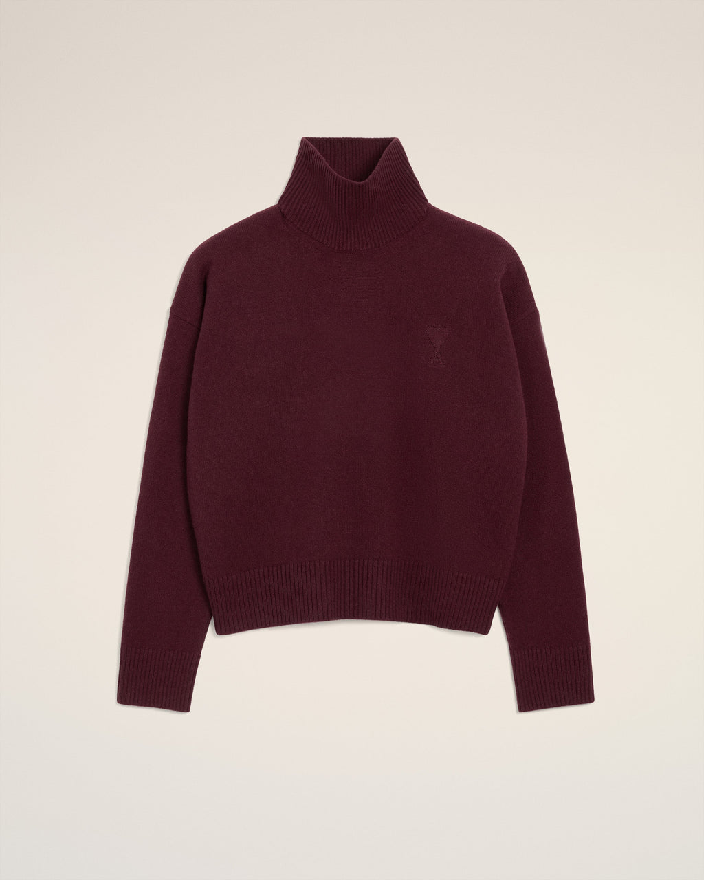 Pull Bordeaux Col Cheminée Ami De Coeur En Laine