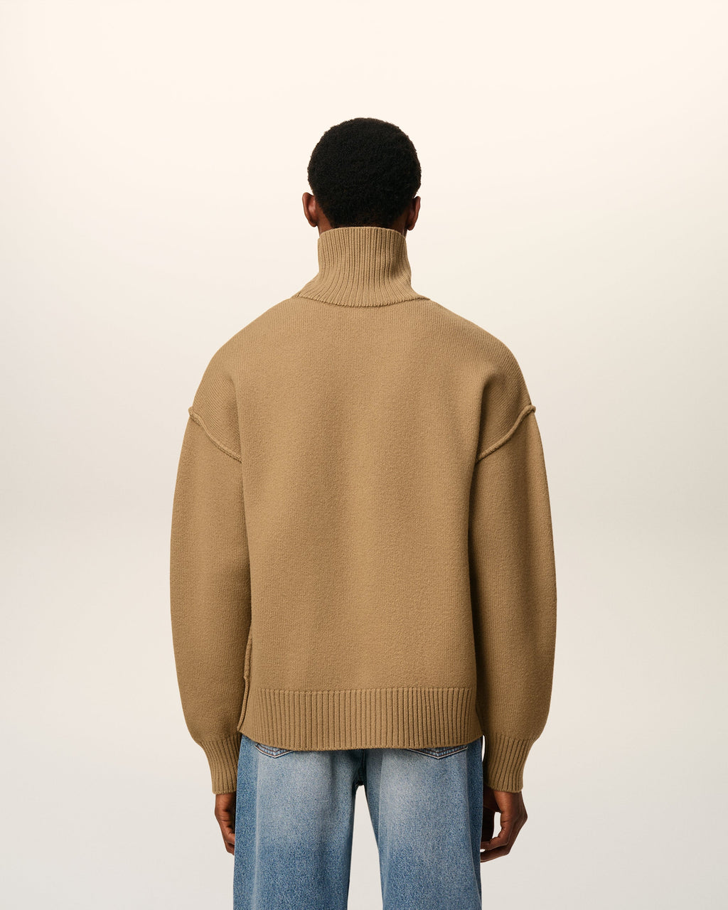 Pull Marron Col Cheminée Ami De Coeur En Laine