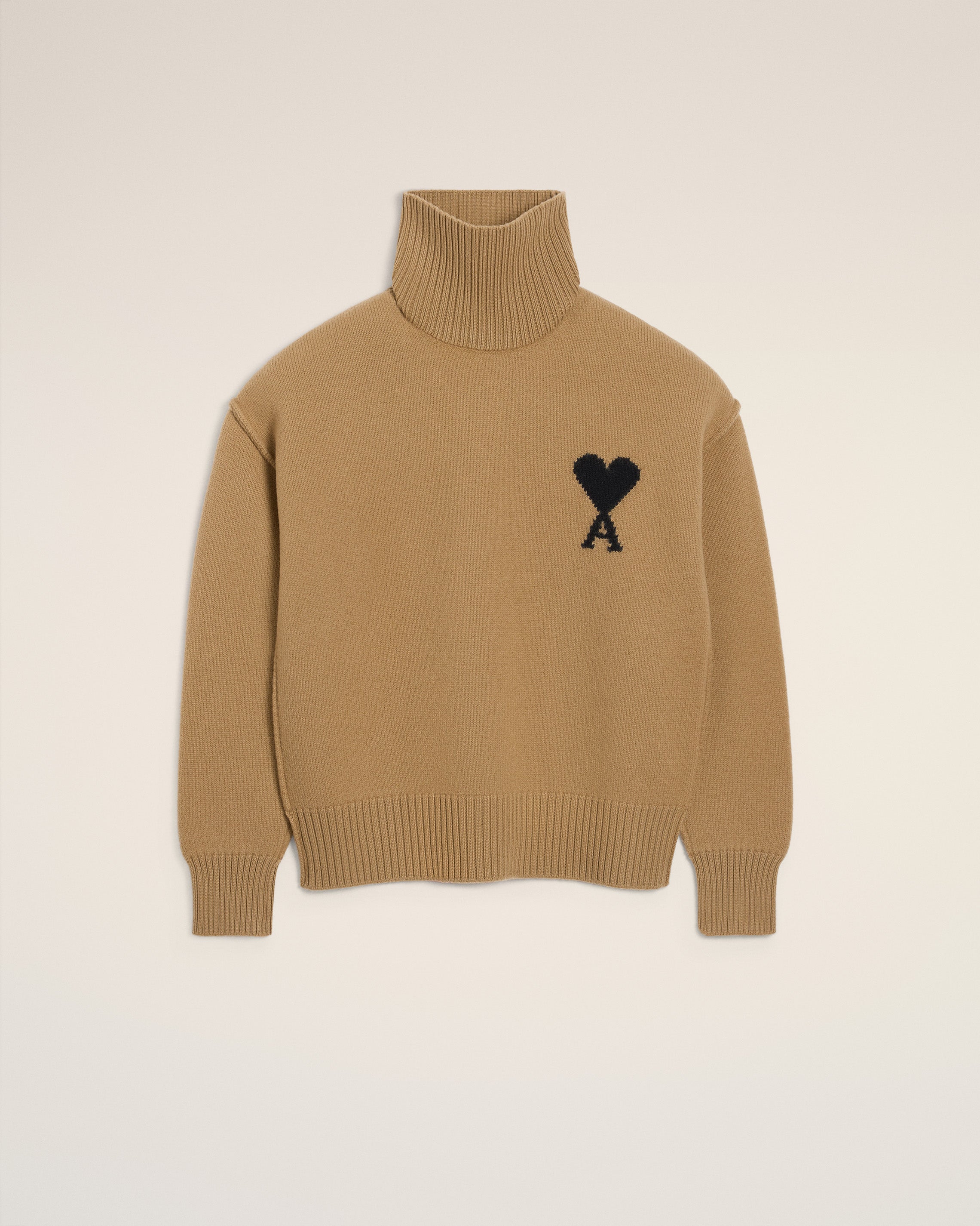 Pull Marron Col Cheminée Ami De Coeur En Laine