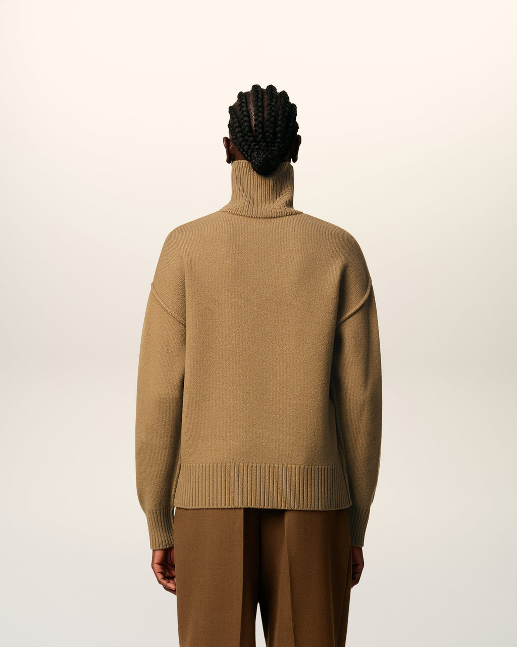 Pull Marron Col Cheminée Ami De Coeur En Laine