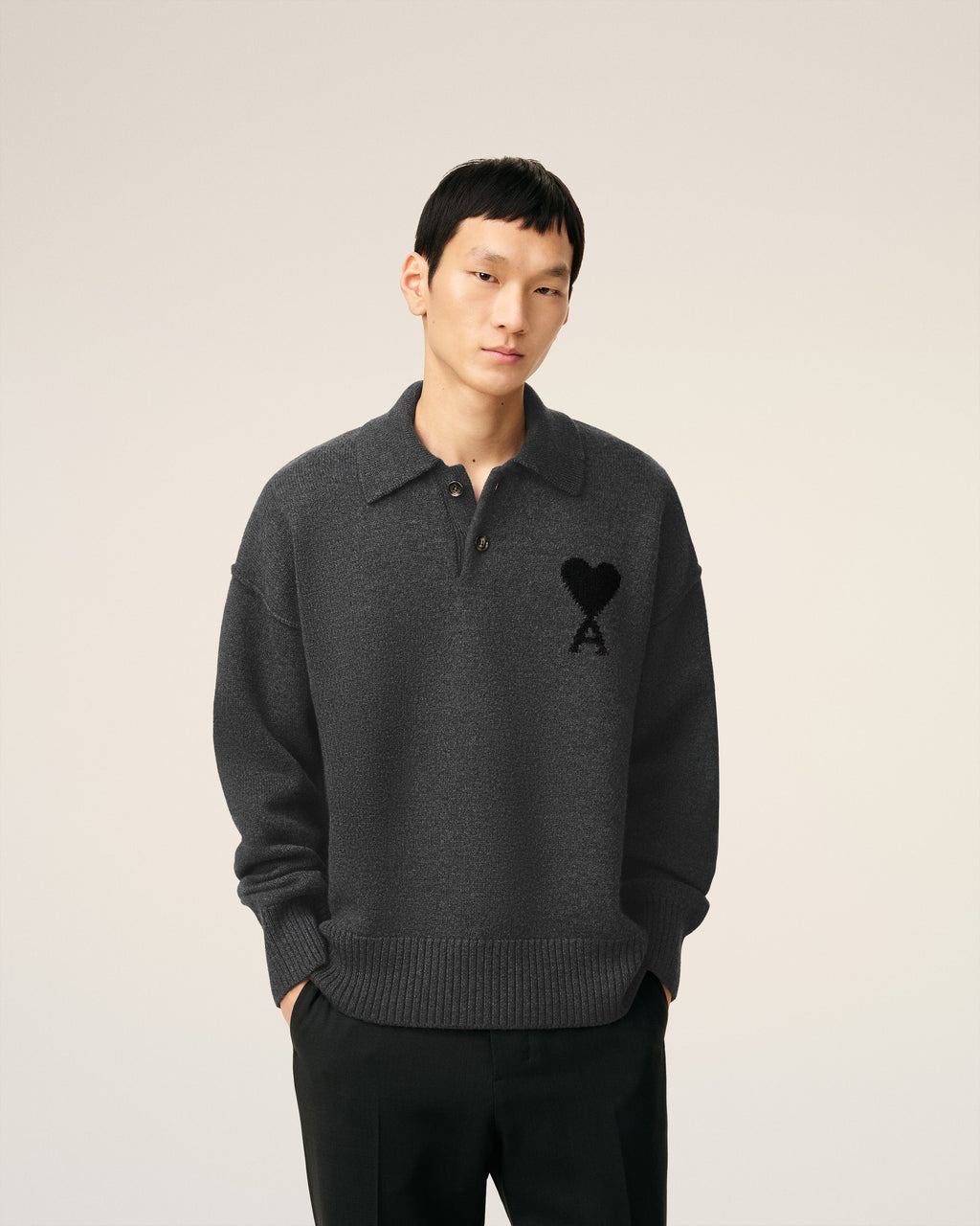 Polo Gris Ami De Coeur En Laine